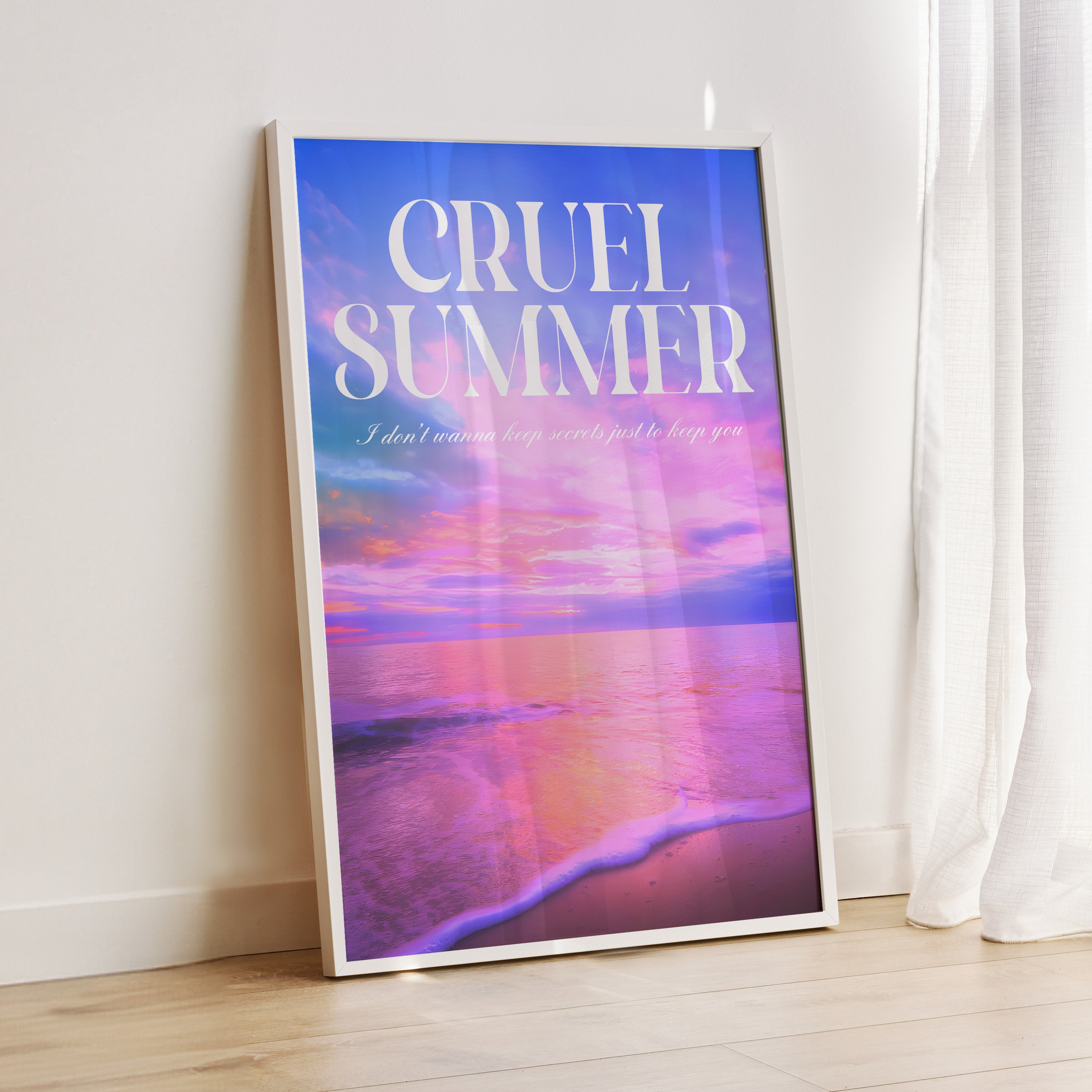 Cruel Summer Lover-era Taylor Swift–inspired poster featuring beach