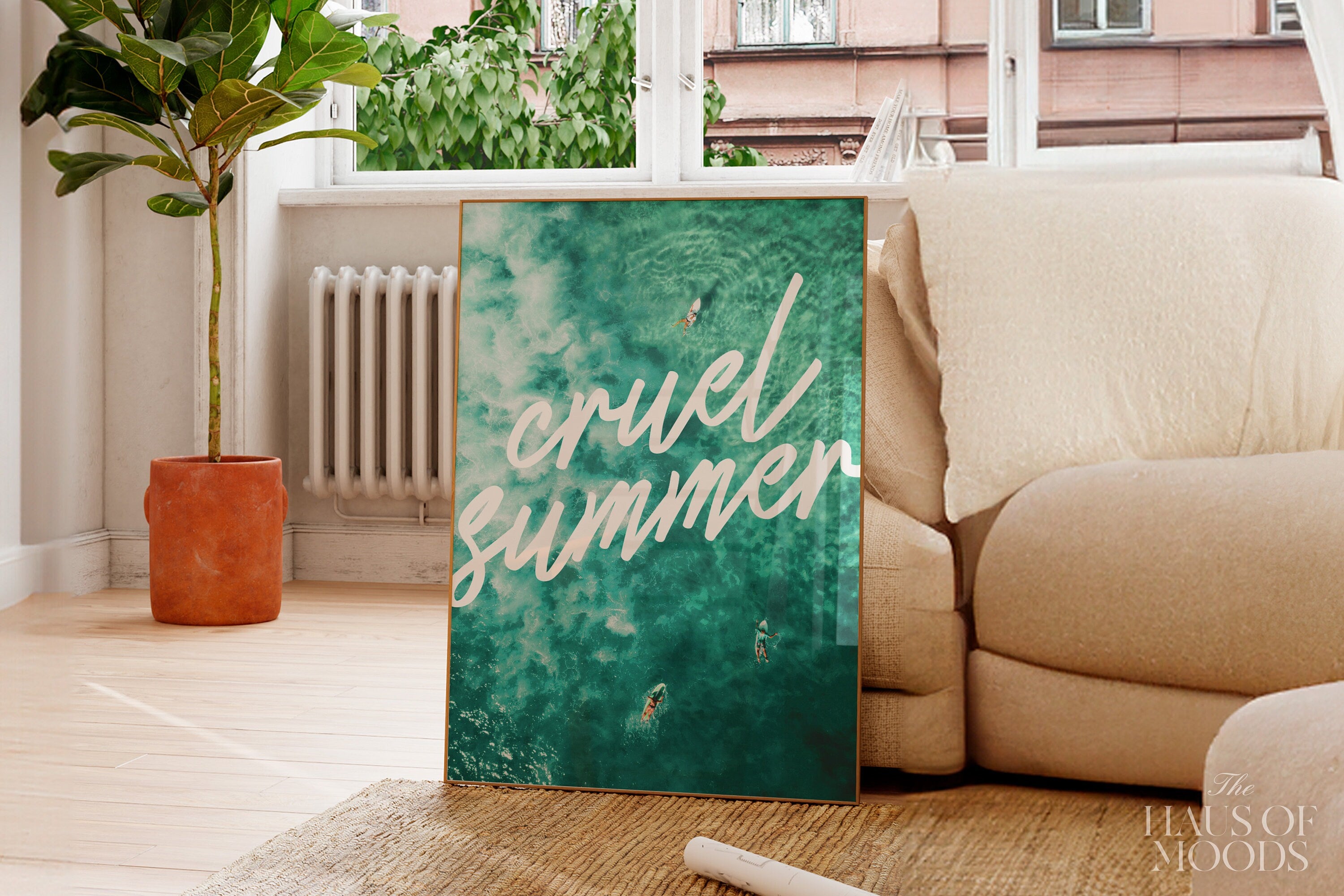 Cruel Summer Lover-era Taylor Swift–inspired poster featuring beach