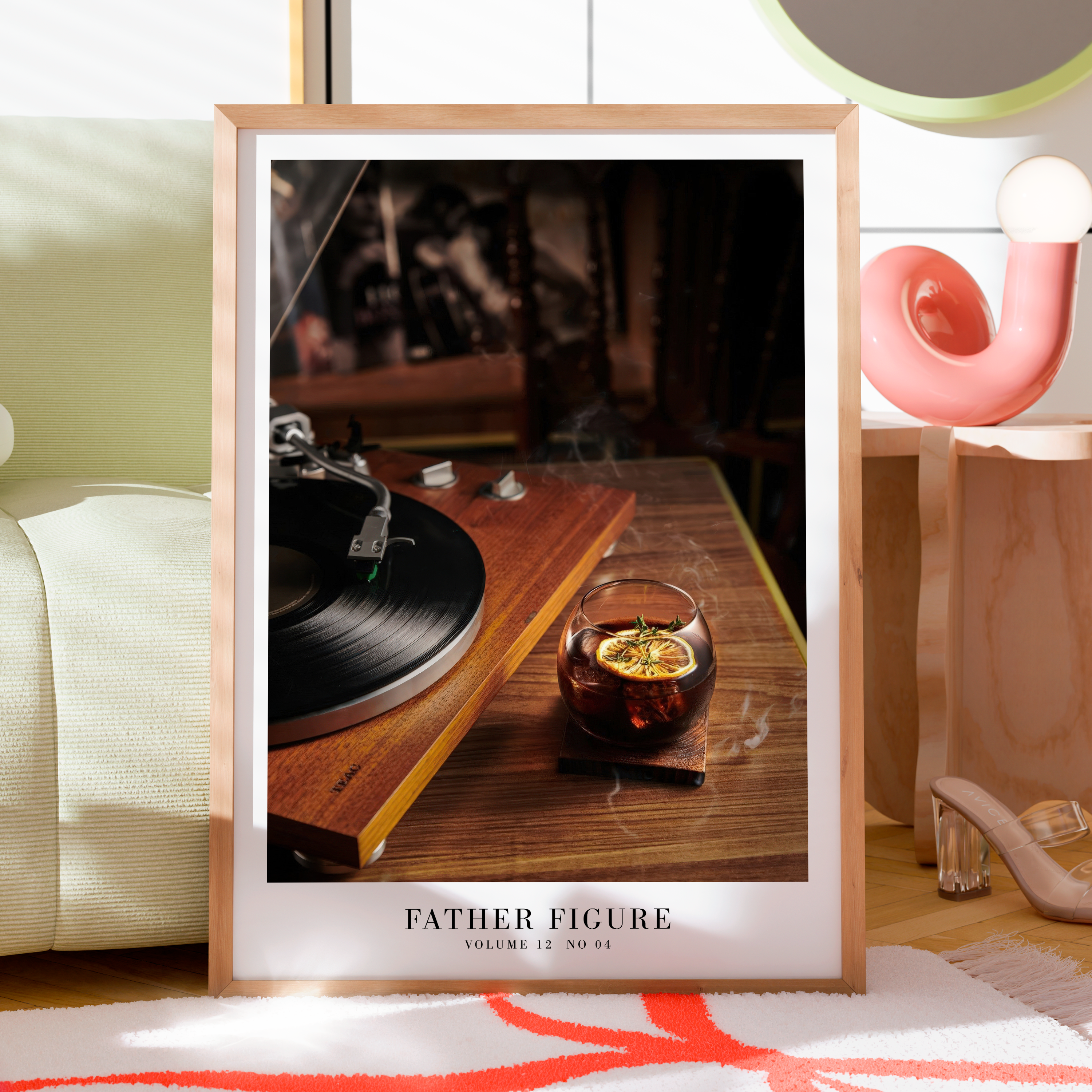 Father figure artwork featuring showgirl themes, perfect Swiftie gift and wall art for The Life of a Showgirl fans