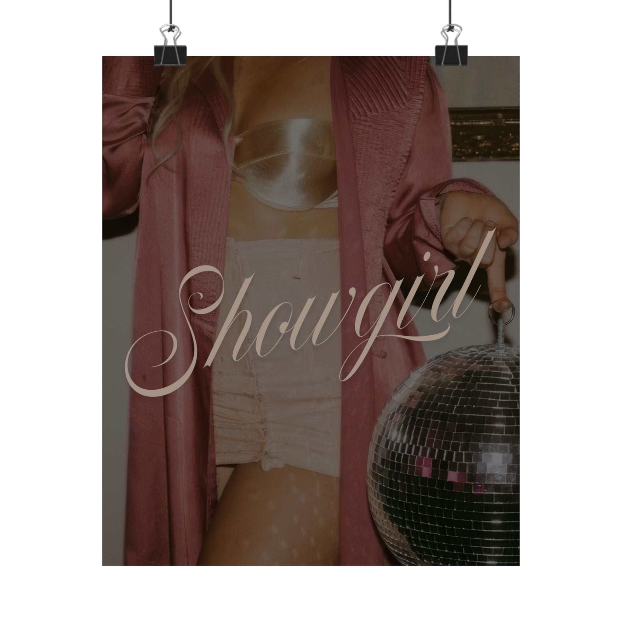 Elegant showgirl burlesque poster capturing The Life of a Showgirl; perfect Swiftie Gift and Showgirl Aesthetic Print.