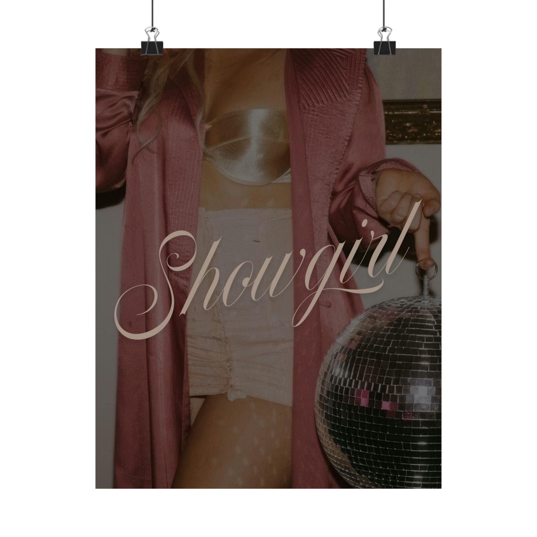 Elegant showgirl burlesque poster capturing The Life of a Showgirl; perfect Swiftie Gift and Showgirl Aesthetic Print.