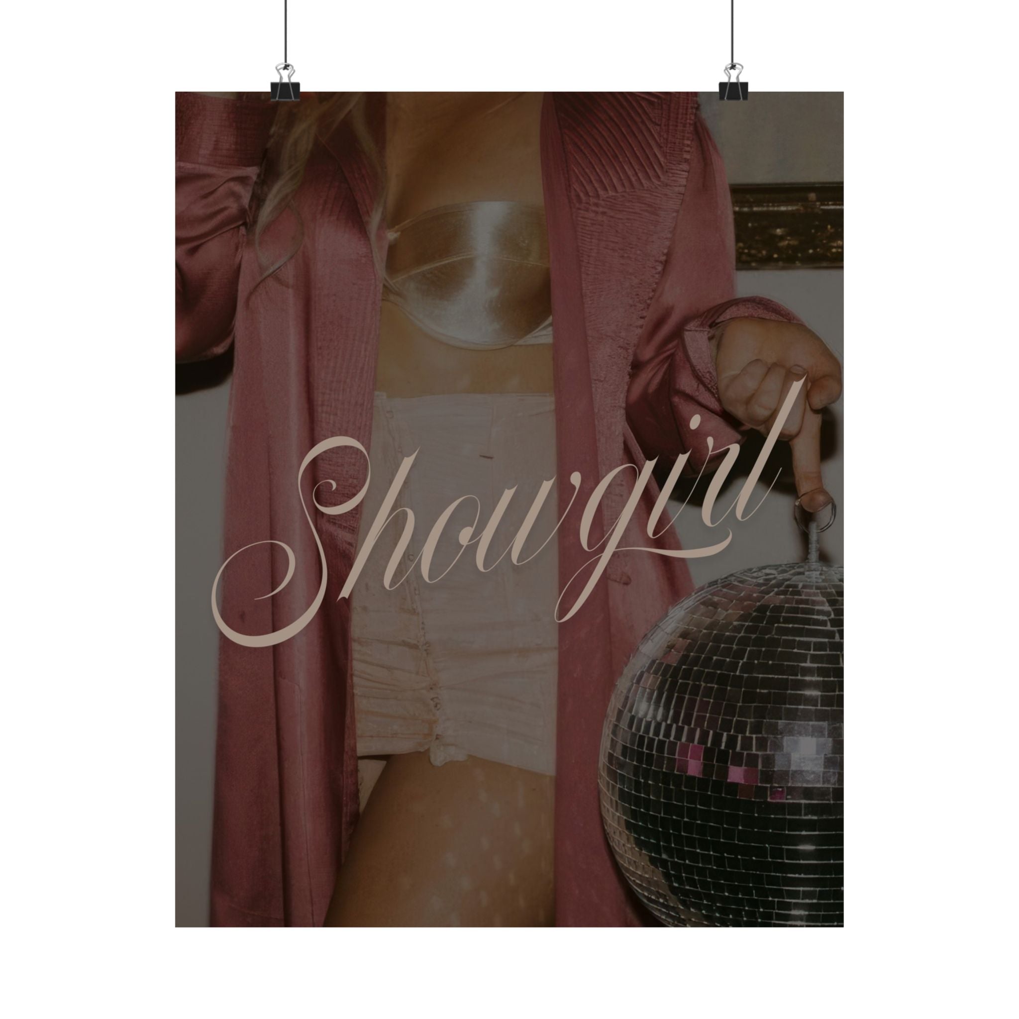 Elegant showgirl burlesque poster capturing The Life of a Showgirl; perfect Swiftie Gift and Showgirl Aesthetic Print.