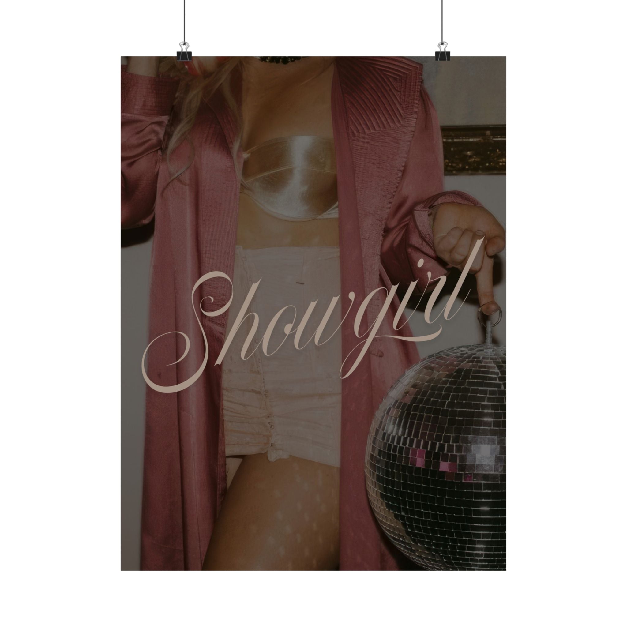 Elegant showgirl burlesque poster capturing The Life of a Showgirl; perfect Swiftie Gift and Showgirl Aesthetic Print.