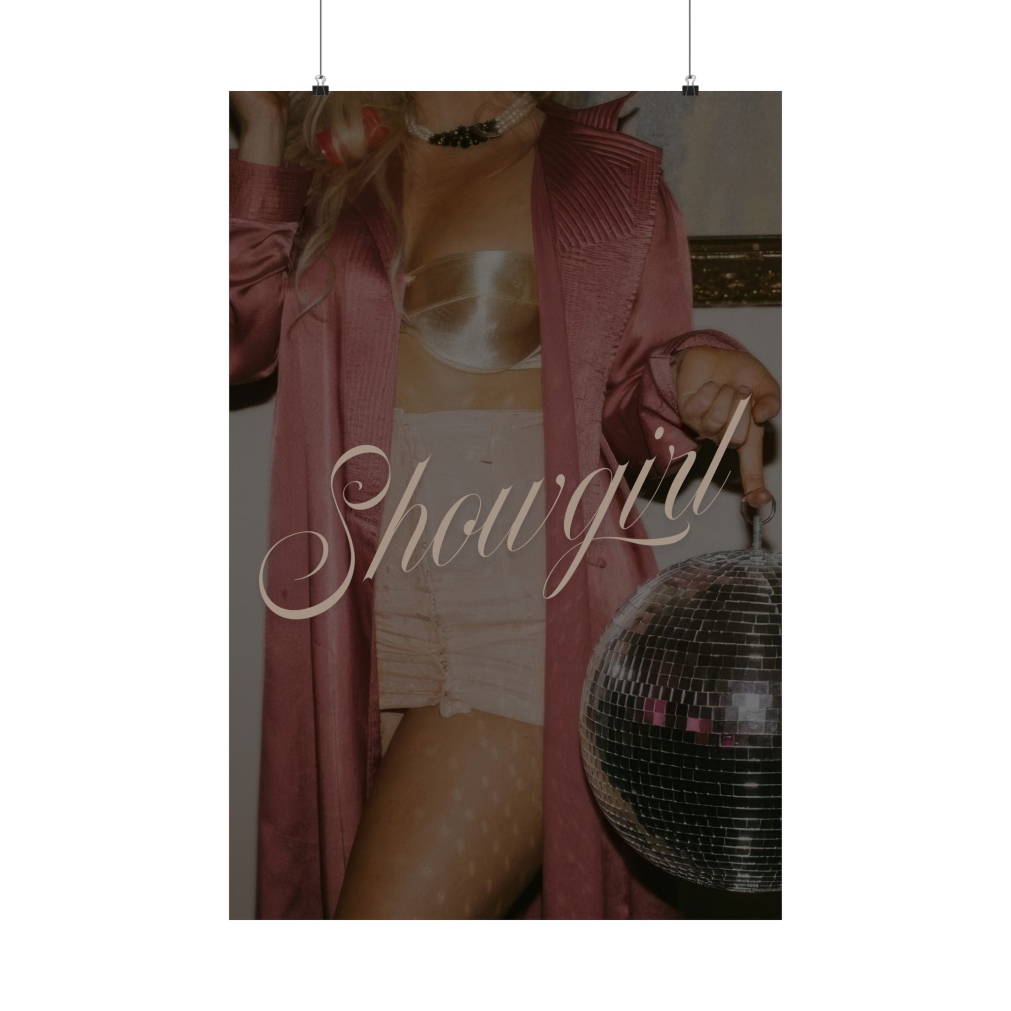 Elegant showgirl burlesque poster capturing The Life of a Showgirl; perfect Swiftie Gift and Showgirl Aesthetic Print.