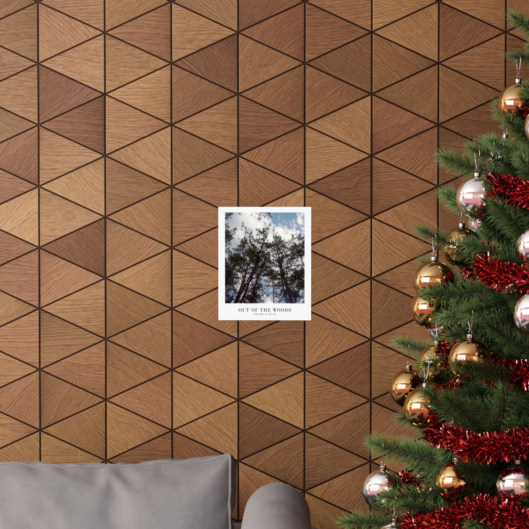 Out of the Woods Taylor Swift forest wall art in cozy reading corner