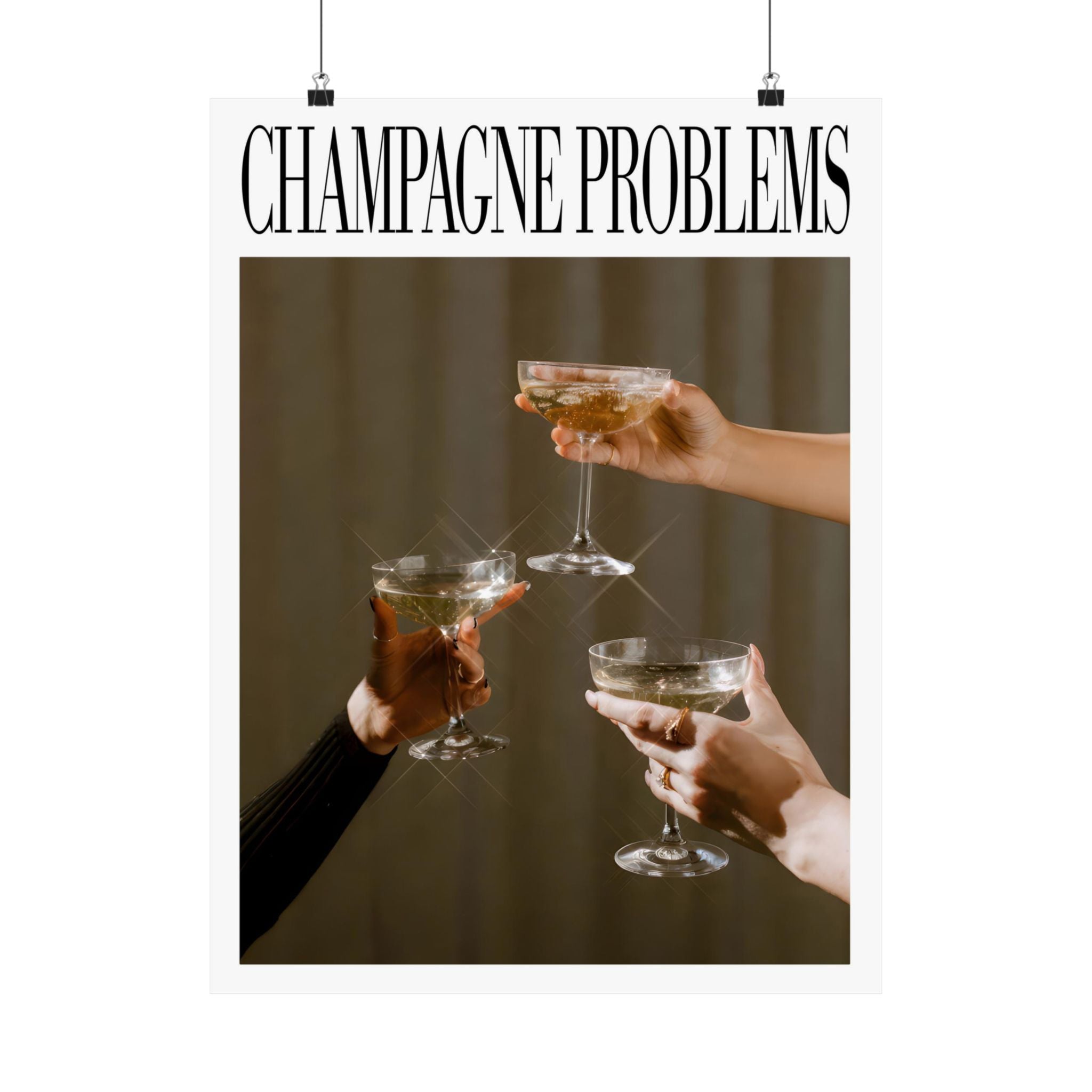 3 Champagne Glasses Poster