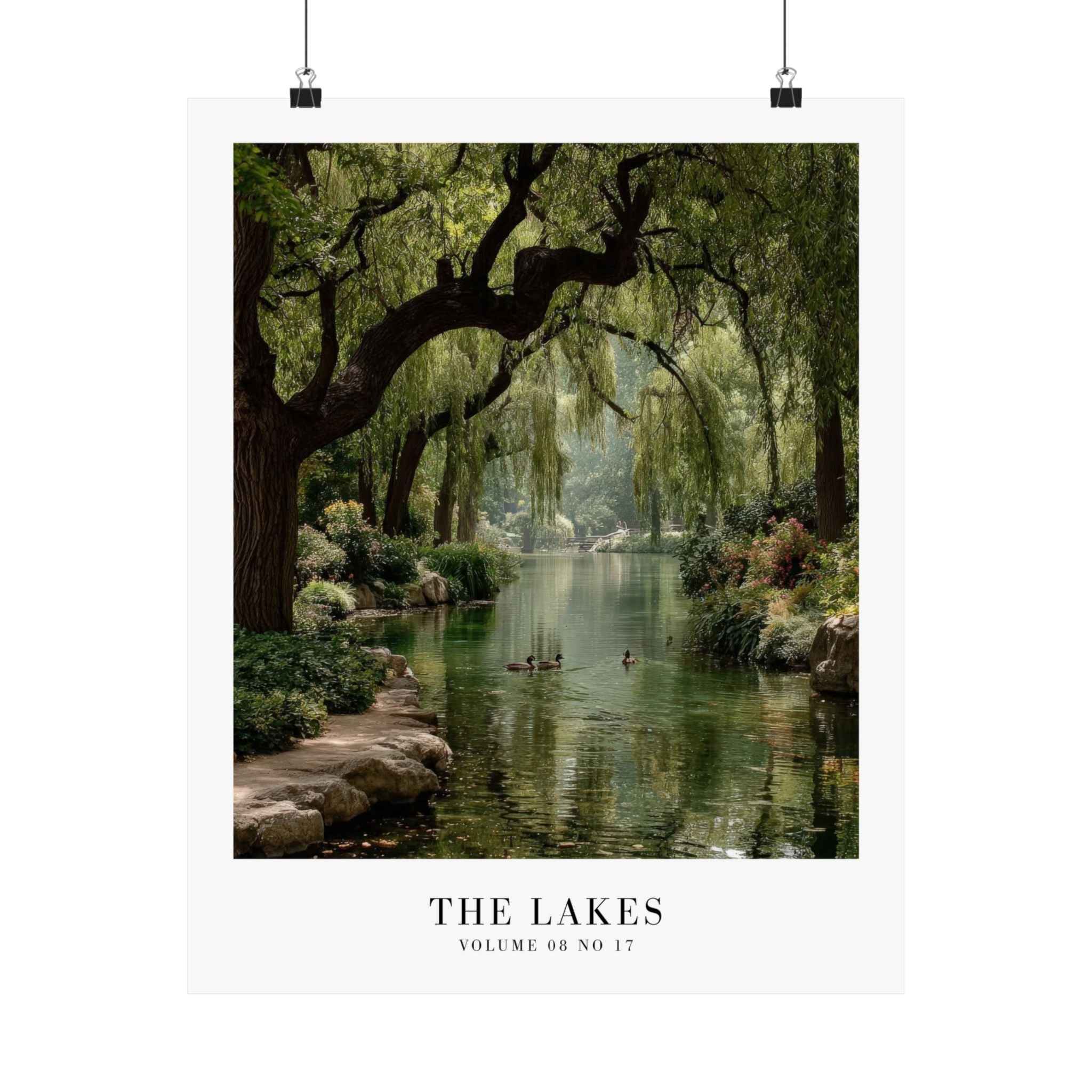 The Lakes Folklore Swiftie wall print in a cozy cabin-inspired living room