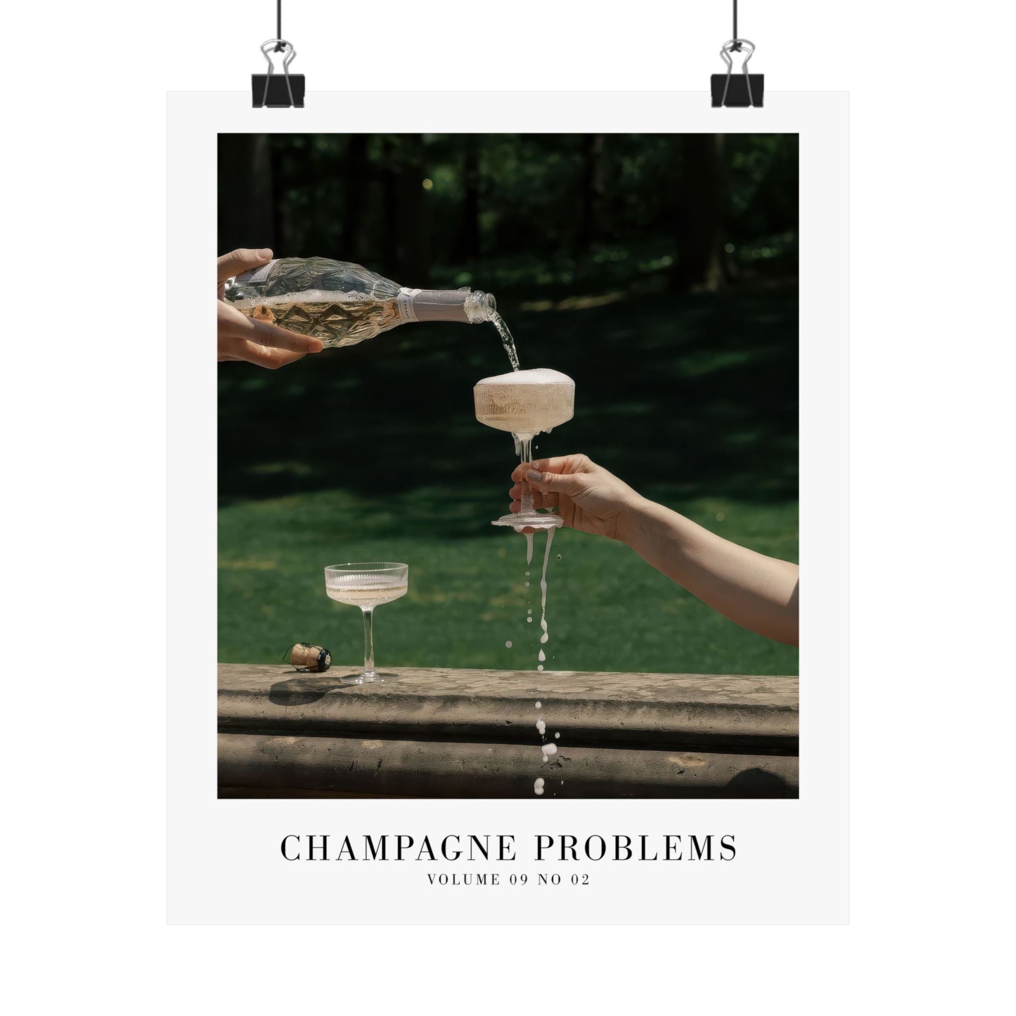 Champagne Problems Garden Party Evermore Taylor Swift–inspired poster featuring garden imagery