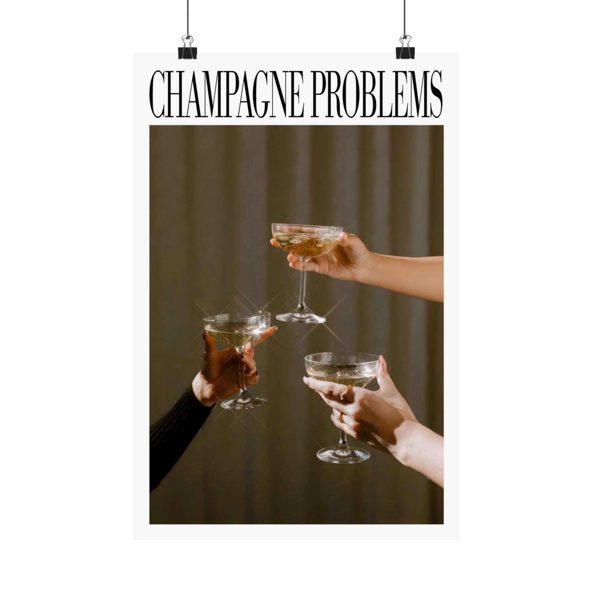 3 Champagne Glasses Poster