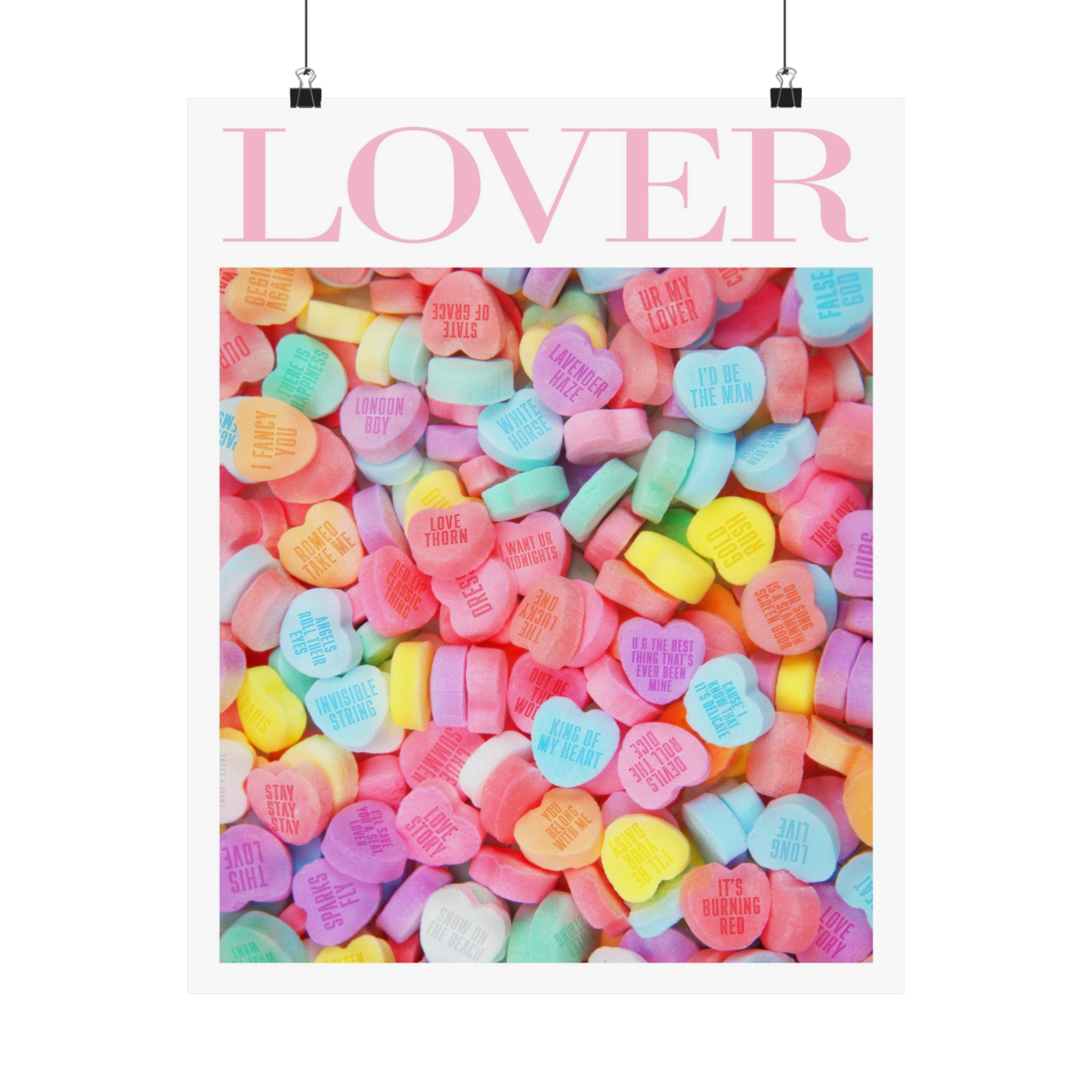 Lover Candy Hearts Print Pink