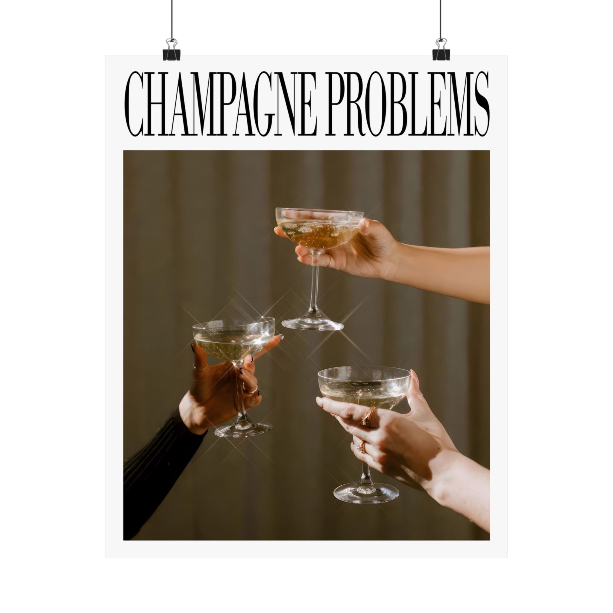 3 Champagne Glasses Poster
