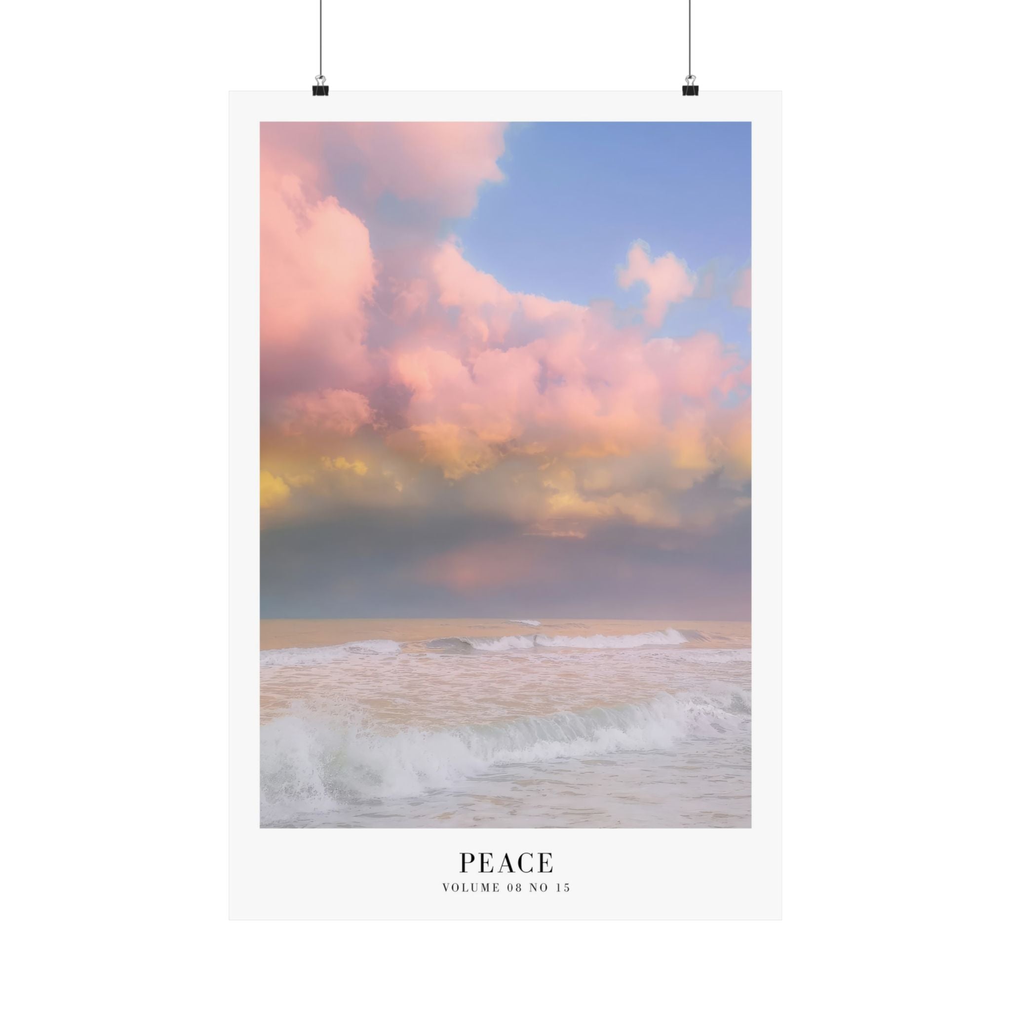 Peace Swiftie wall art in a minimalist pastel dorm room
