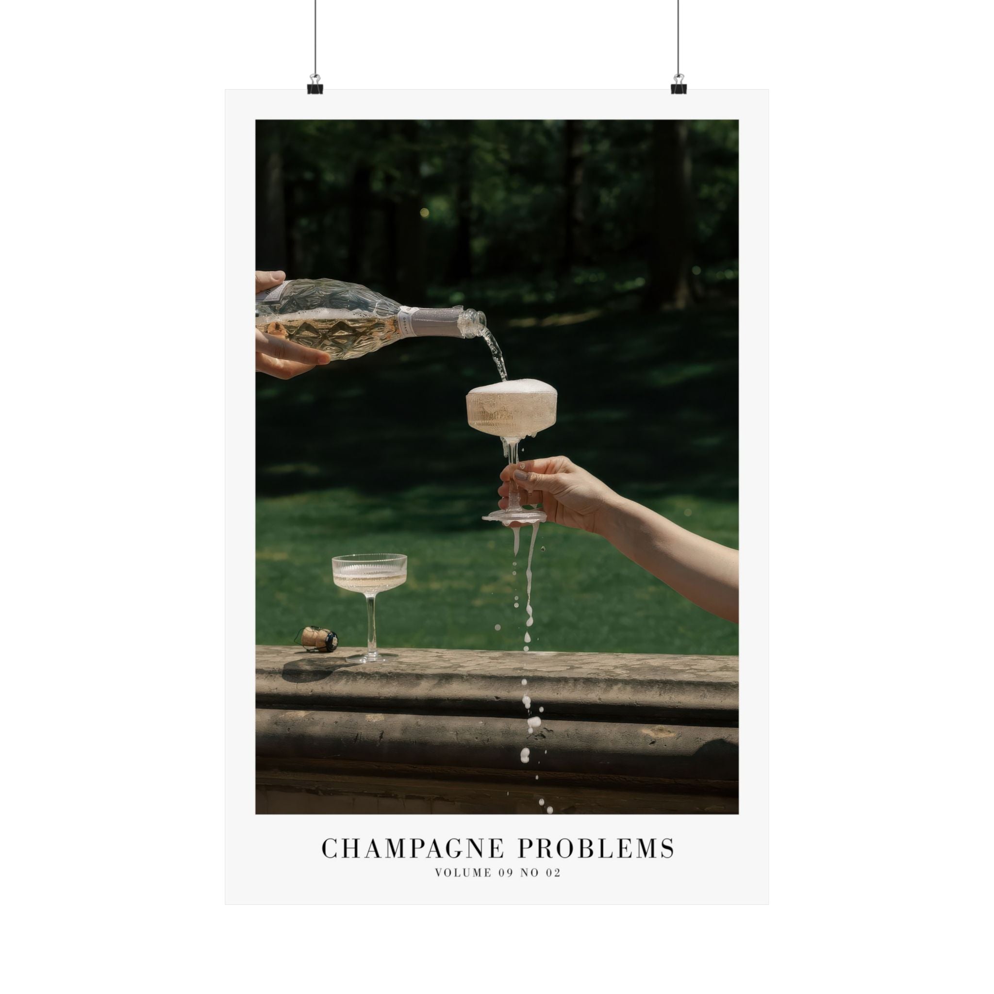 Champagne Problems Garden Party Evermore Taylor Swift–inspired poster featuring garden imagery