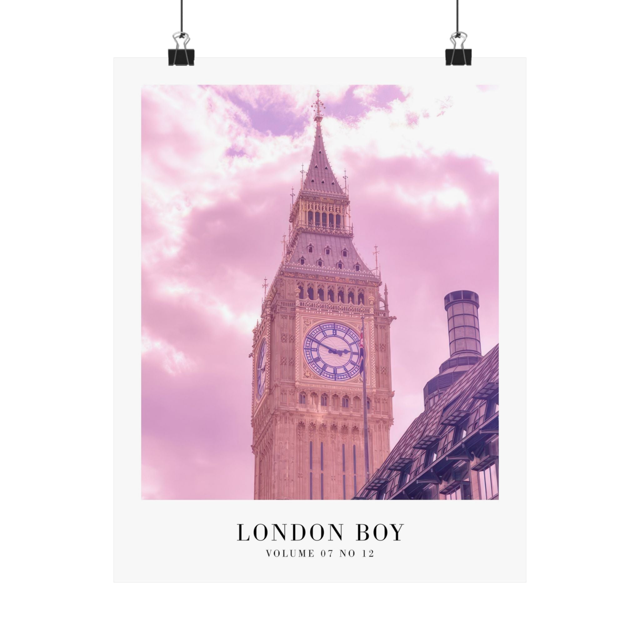 Lover London Boy wall art in dreamy pink city gallery wall