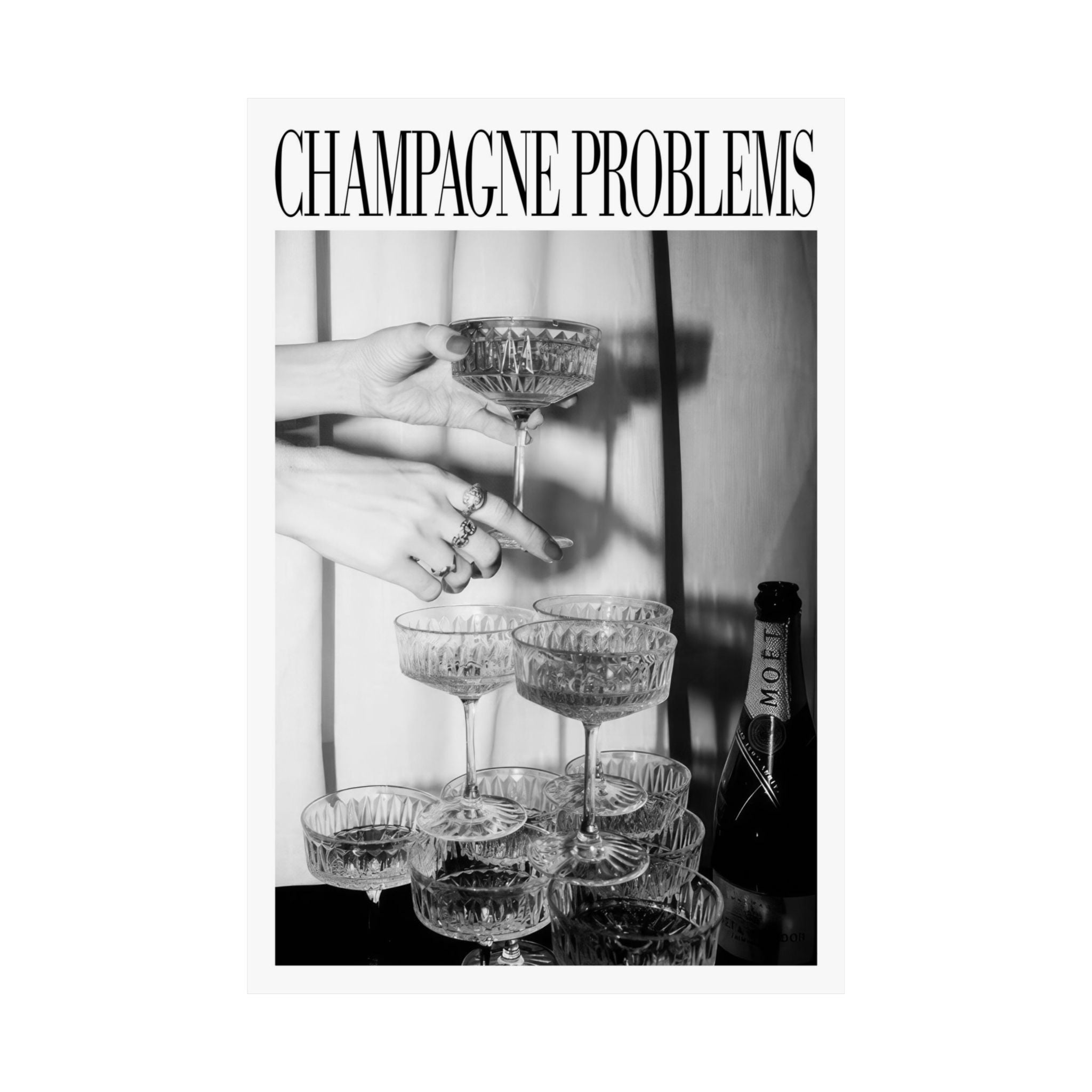 Taylor Swift “Champagne Problems” Poster – Evermore-Inspired Black & White Bar Cart Wall Art