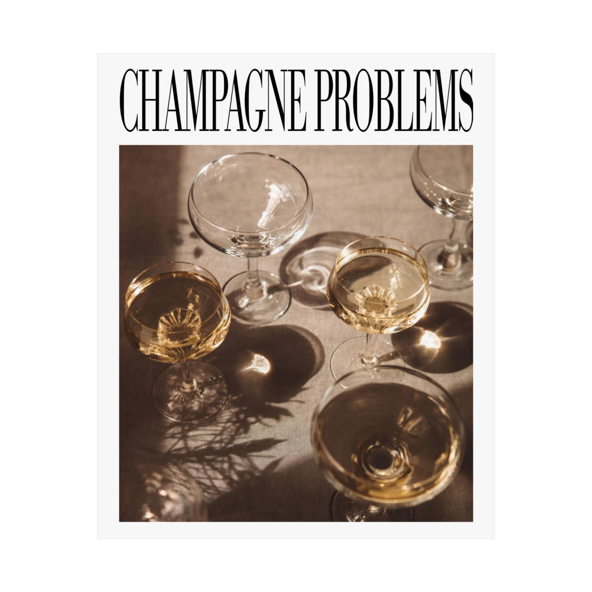 Taylor Swift “Champagne Problems” Poster – Minimalist Glassware Wall Art for Bar Cart or Gallery Wall