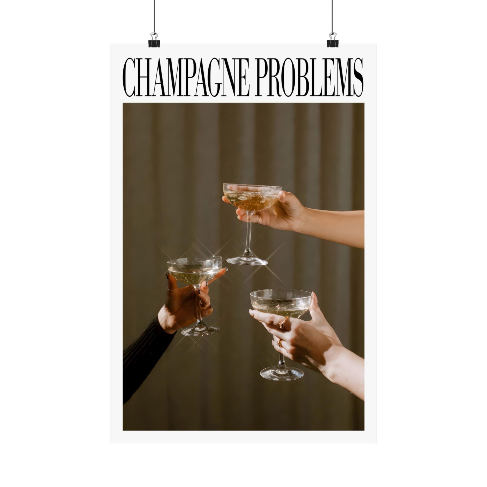 3 Champagne Glasses Poster