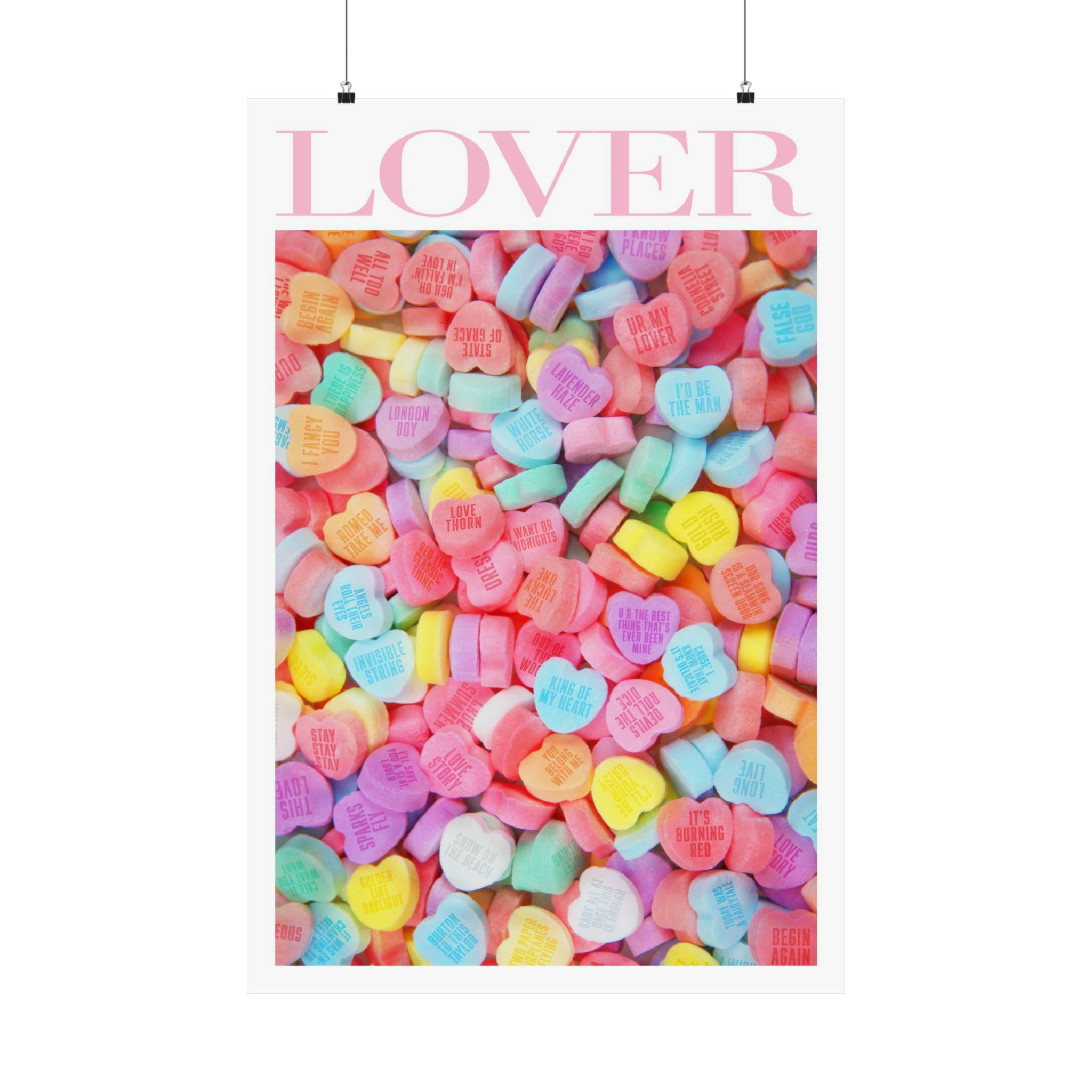 Lover Candy Hearts Print Pink