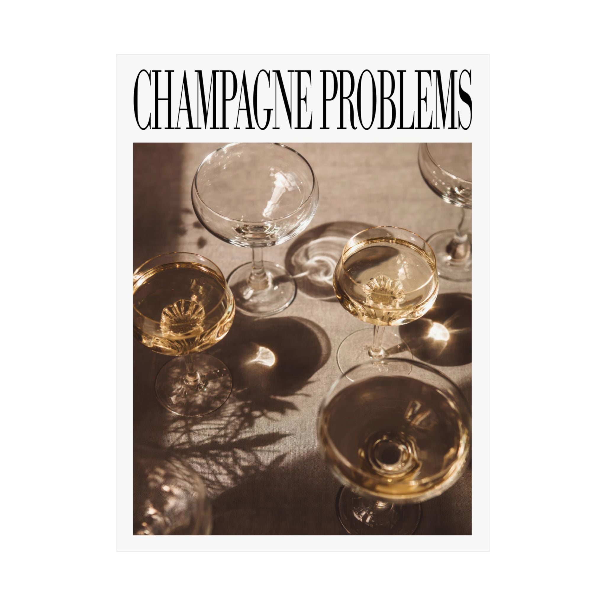 Taylor Swift “Champagne Problems” Poster – Minimalist Glassware Wall Art for Bar Cart or Gallery Wall