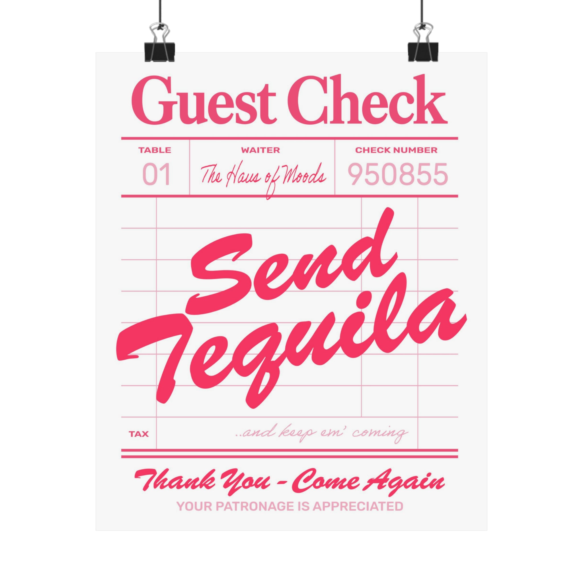 Pink Send Tequila Poster