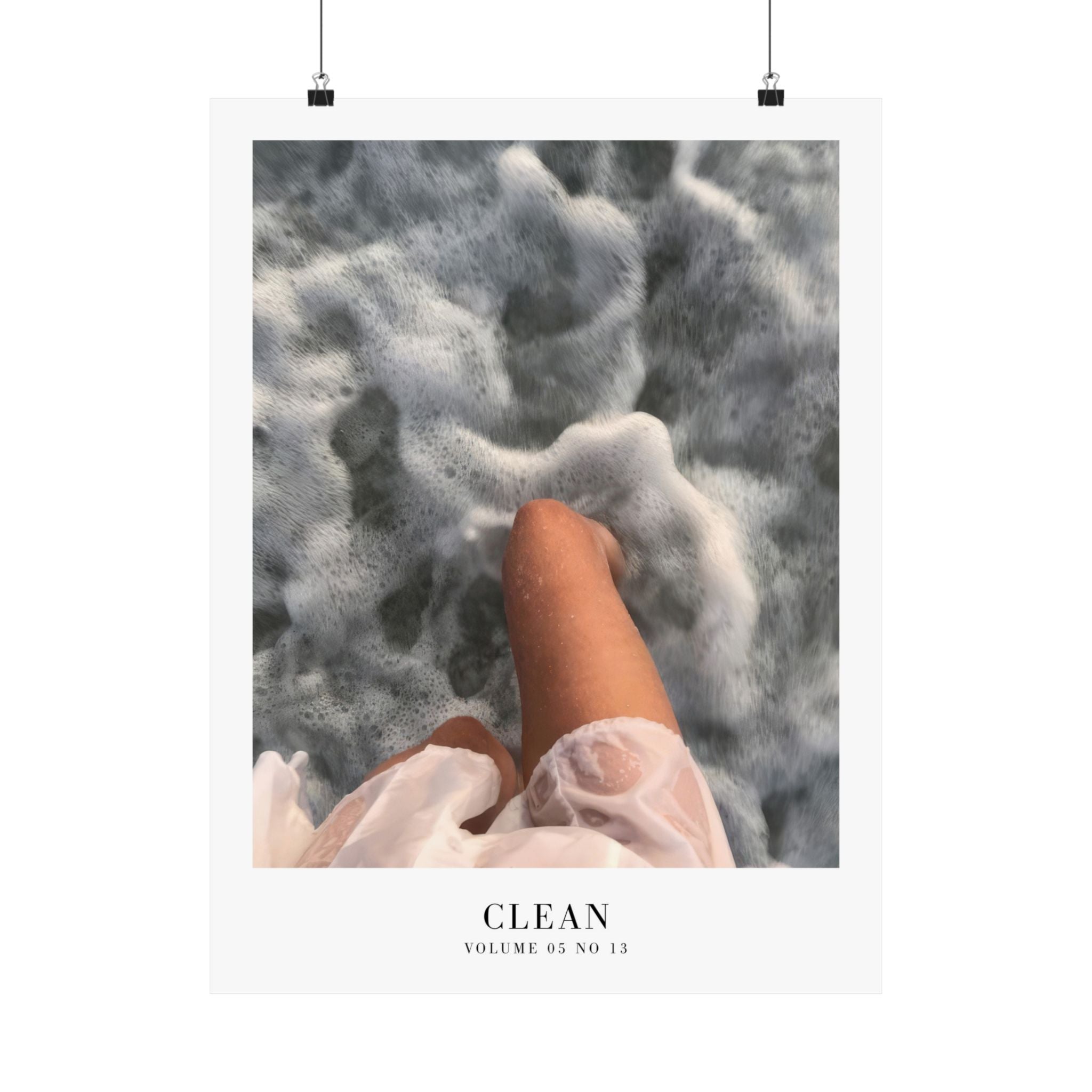 Clean Taylor Swift seafoam poster in soft beach-inspired bedroom