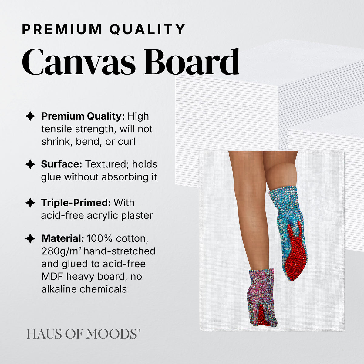 1989 sparkle boots canvas board rhinestone kit, second angled view
