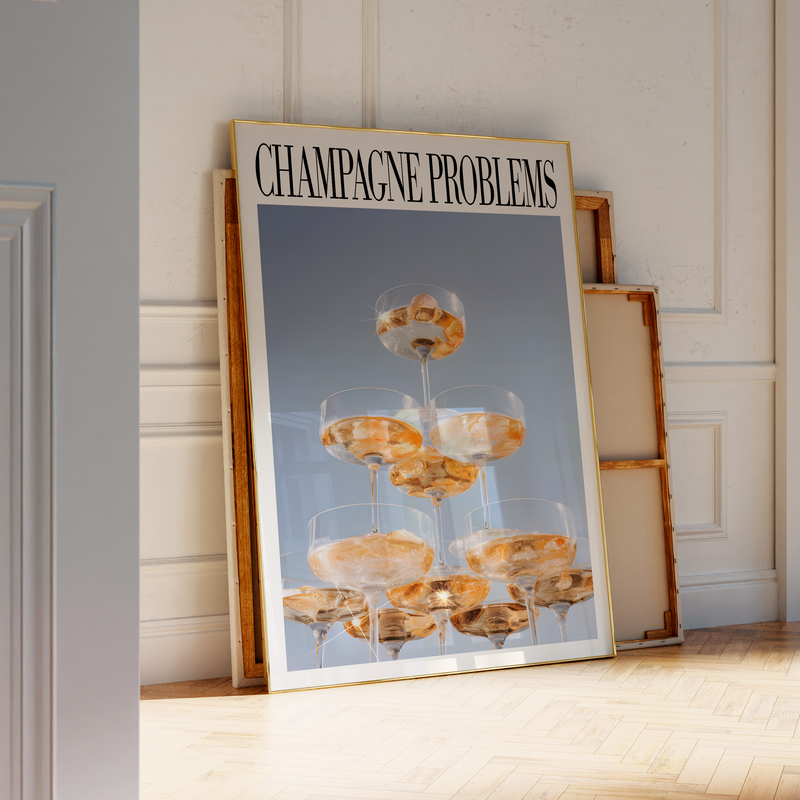 Champagne Problems Tower Stack Poster