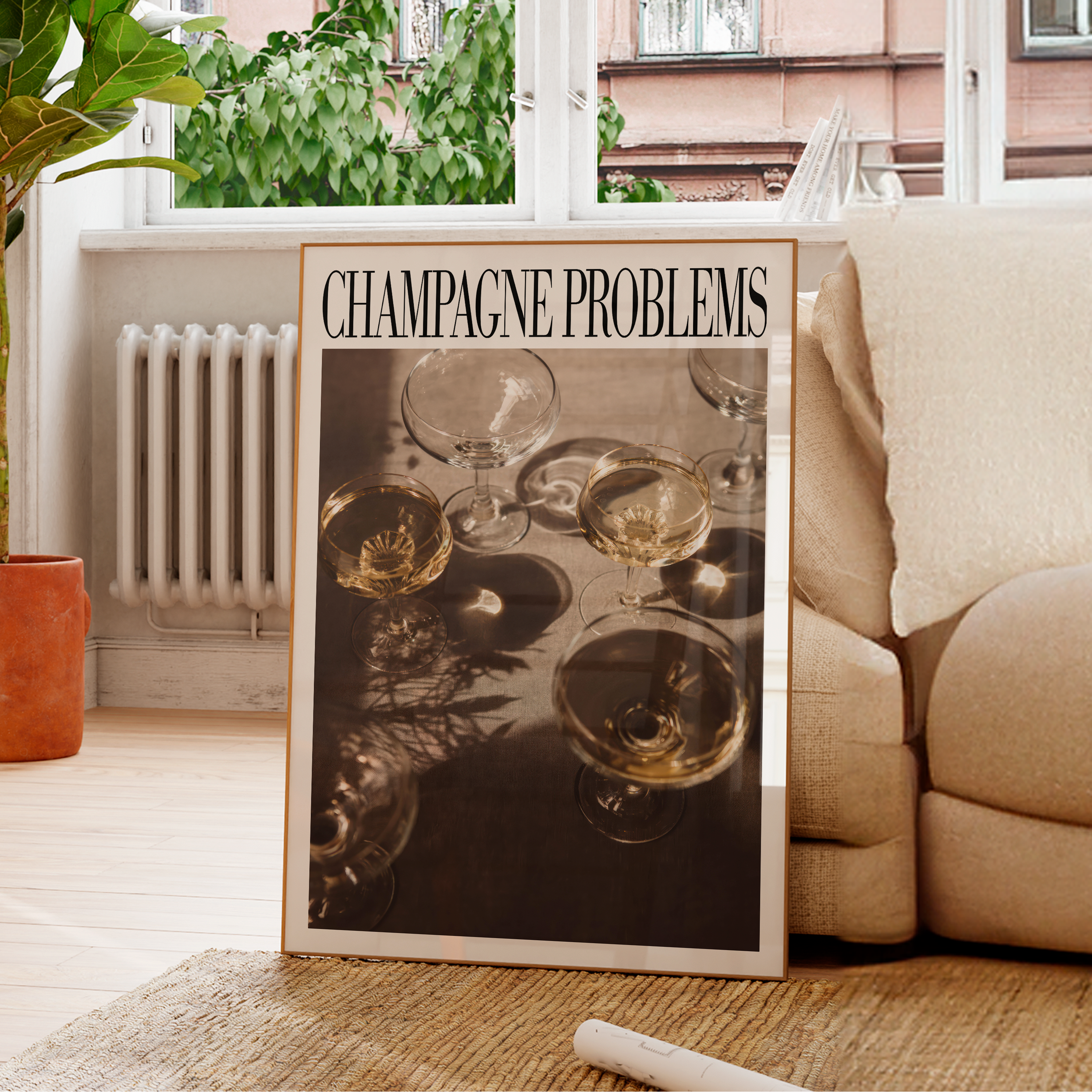 Champagne Problems Glasses - Haus Of Moods