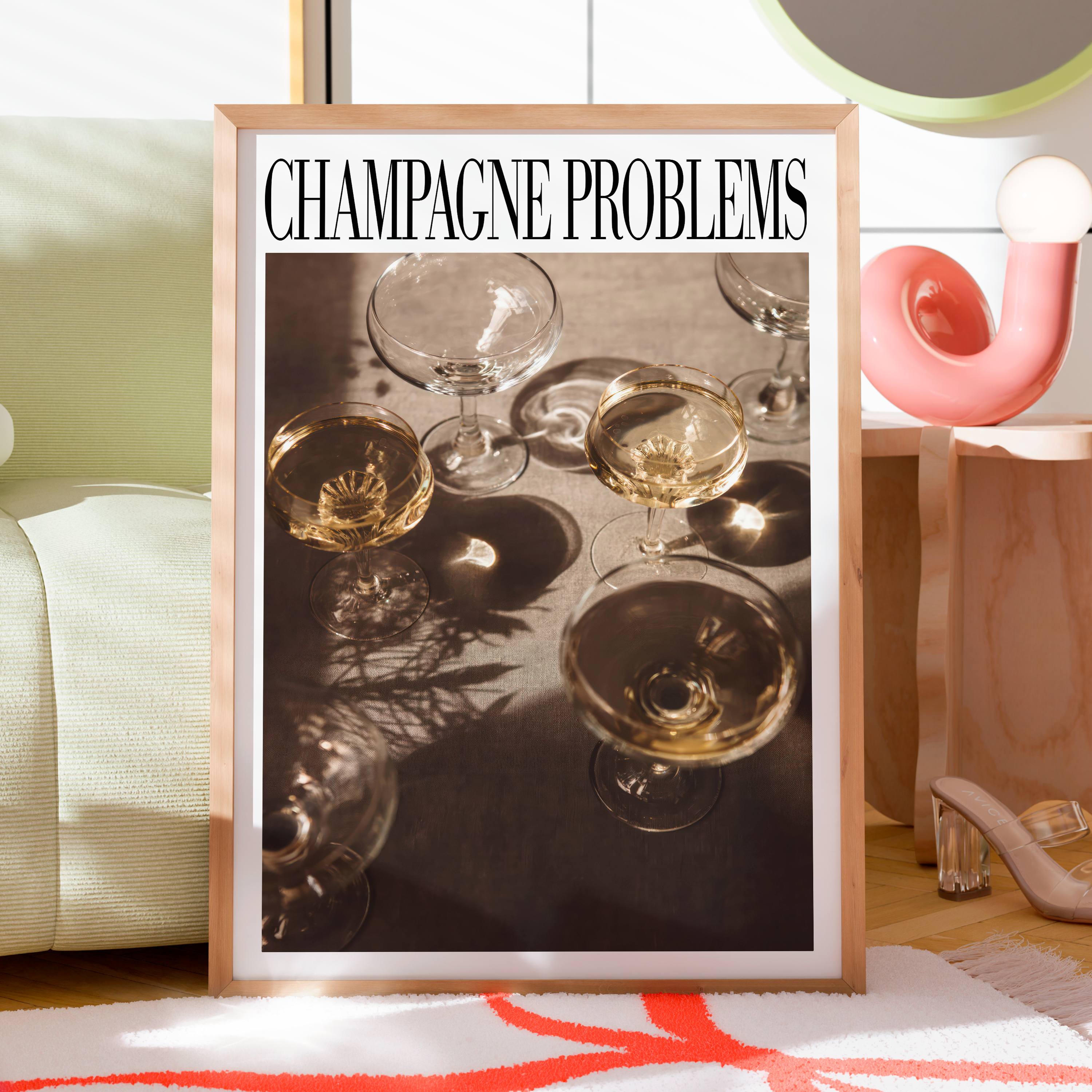 Champagne Problems Glasses - Haus Of Moods