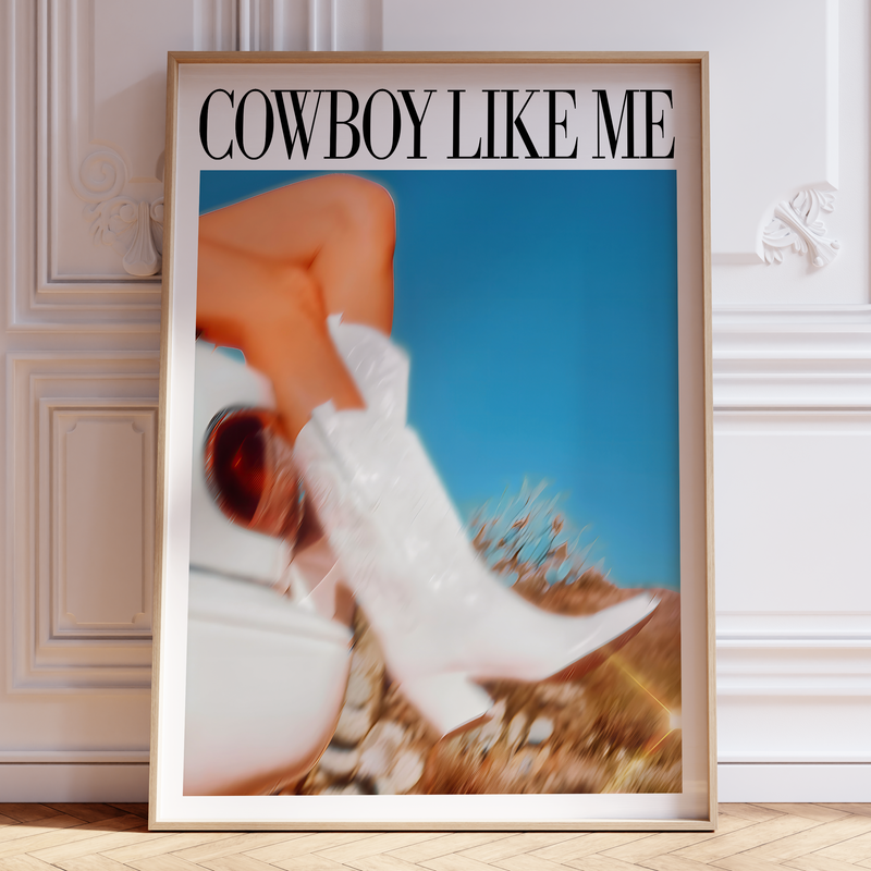 Cowboy Like Me Evermore Taylor Swift–inspired poster cowgirl western
