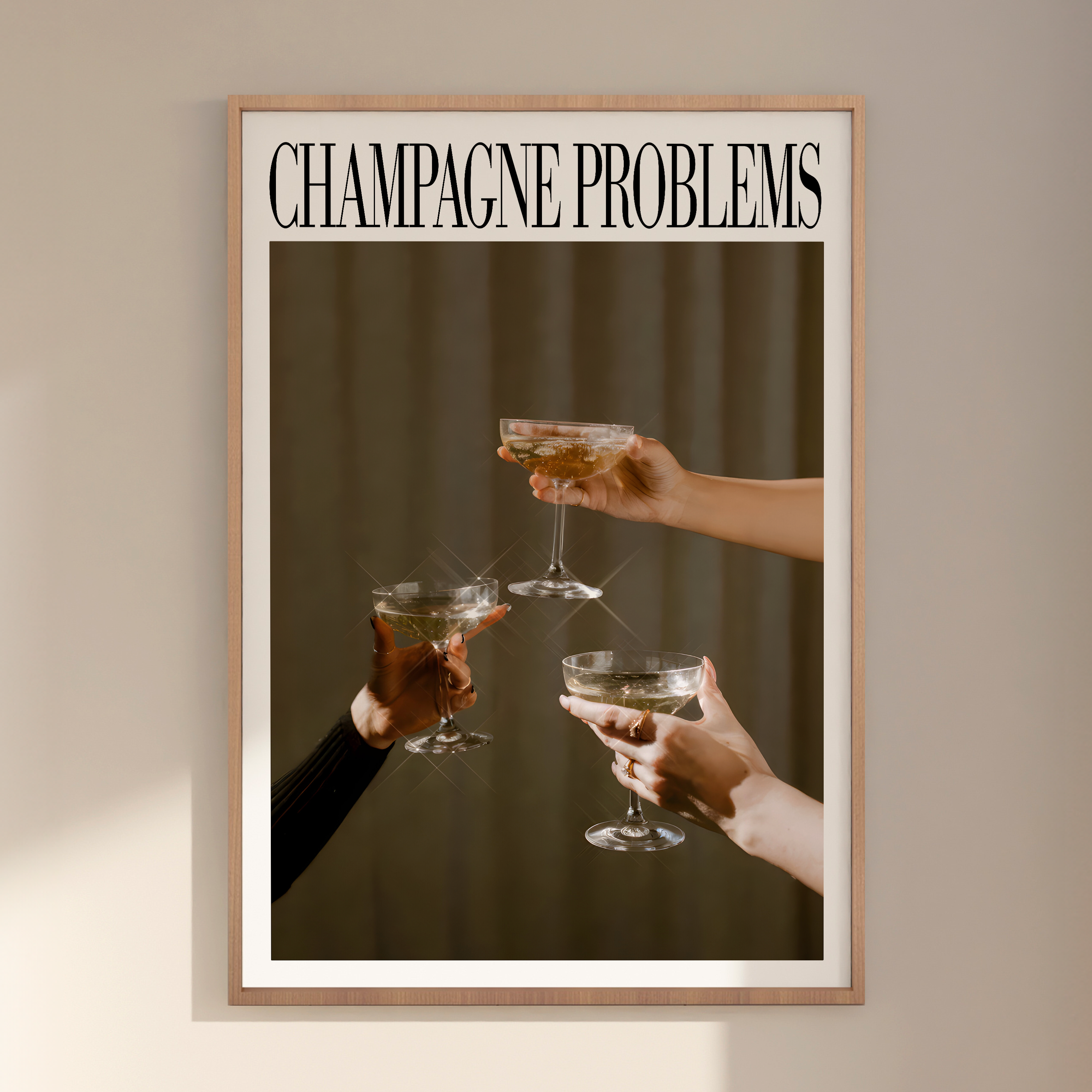 3 Champagne Glasses Poster