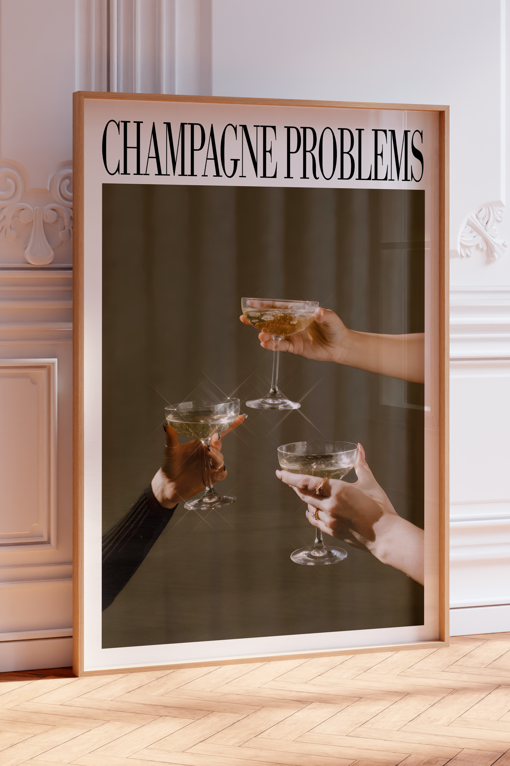 3 Champagne Glasses Poster