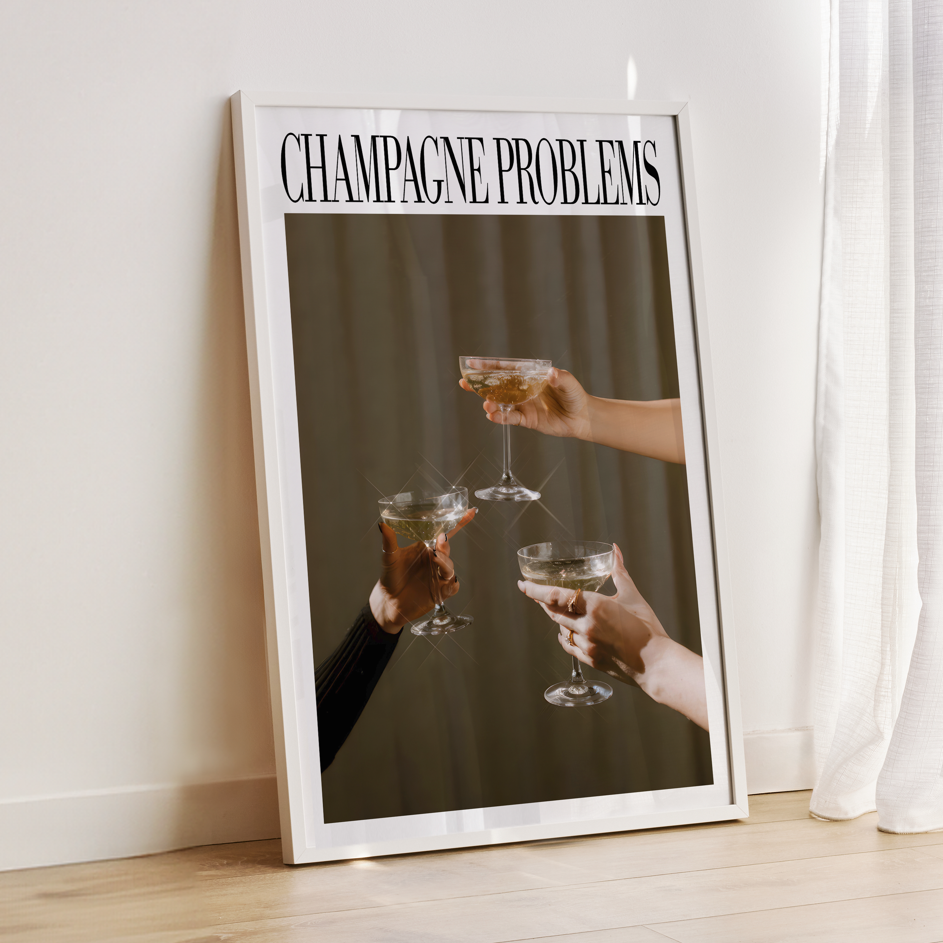 3 Champagne Glasses Poster