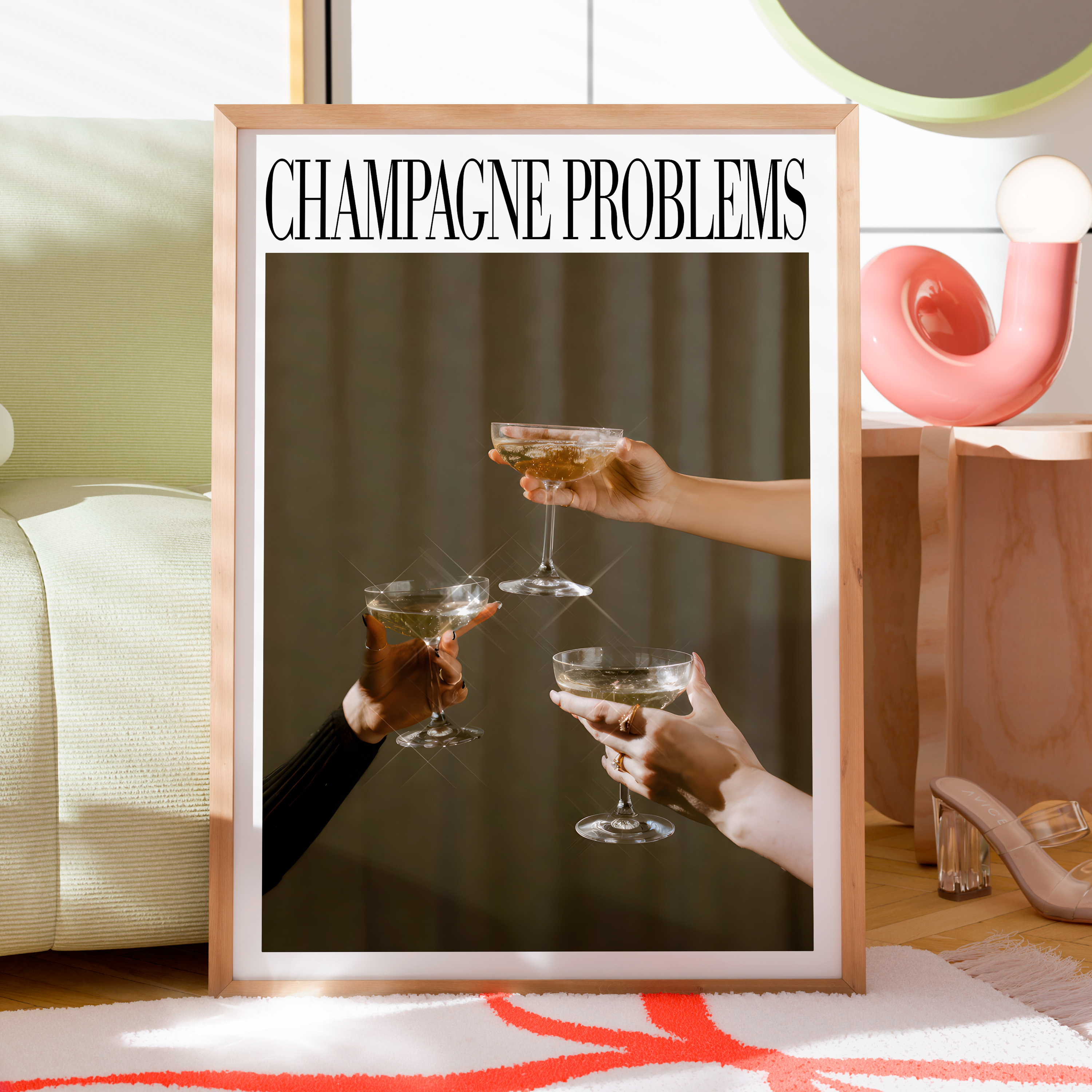 3 Champagne Glasses Poster