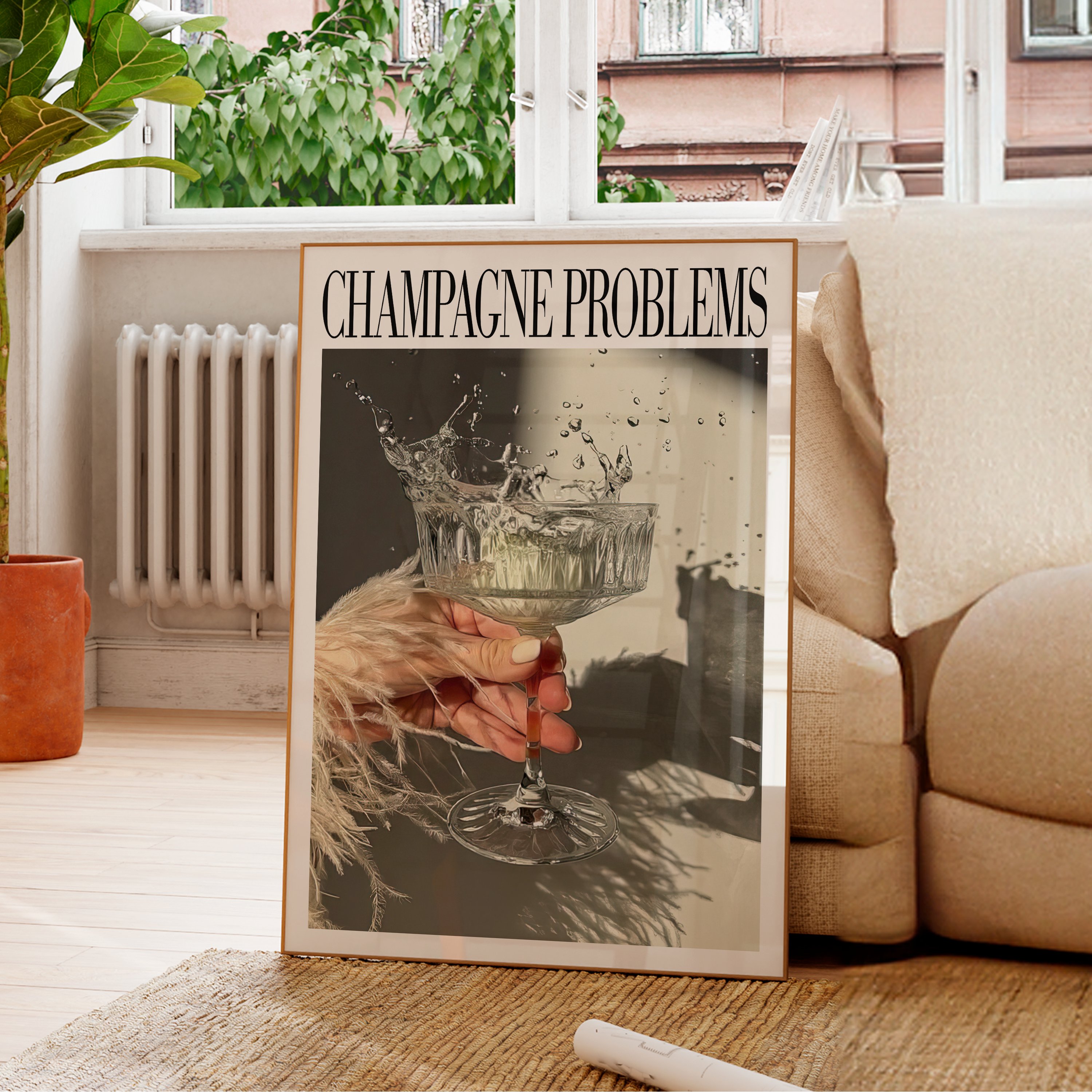 Champagne Problems Drink Splash Poster