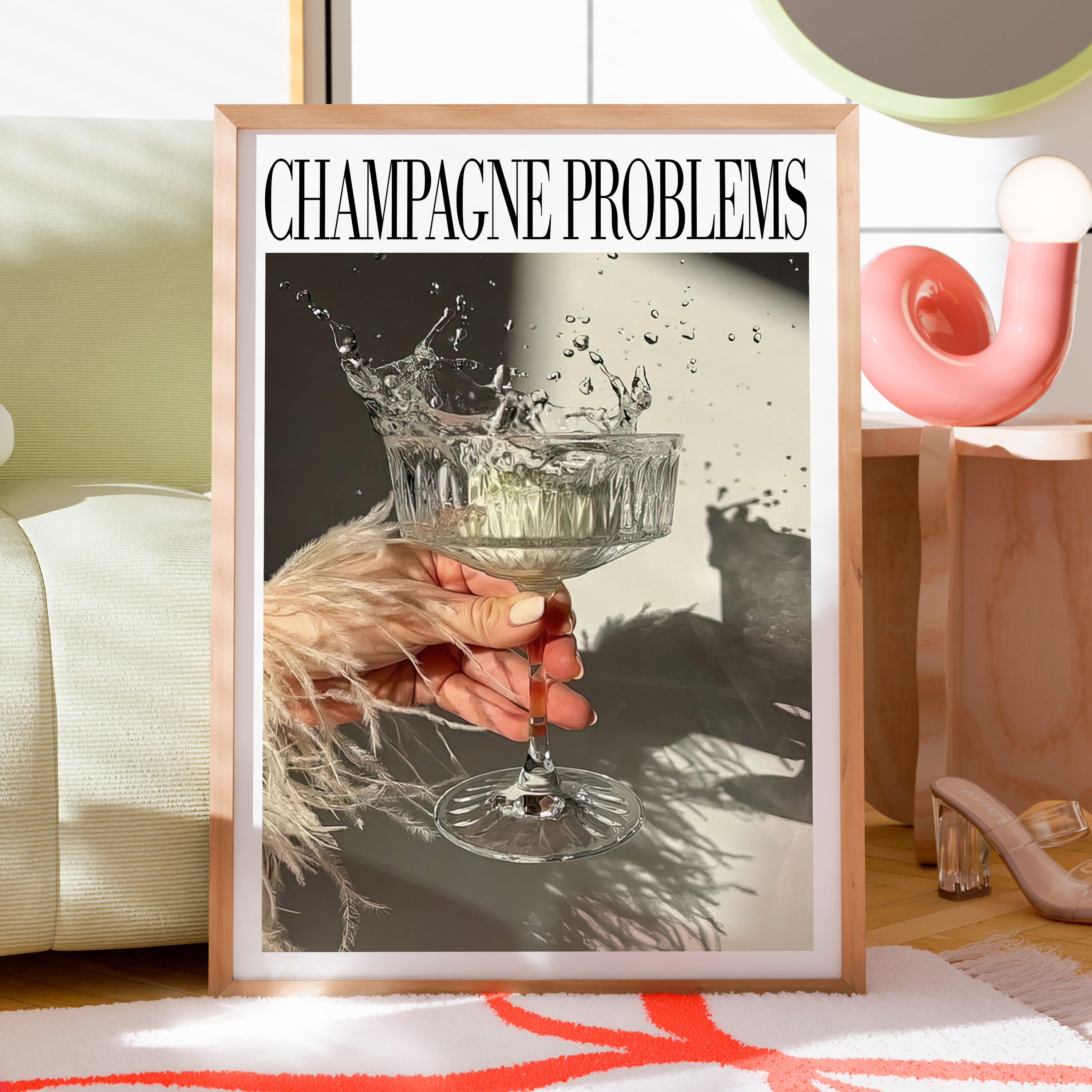 Champagne Problems Drink Splash Poster