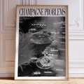 Champagne Problems Sparkle B&W Poster