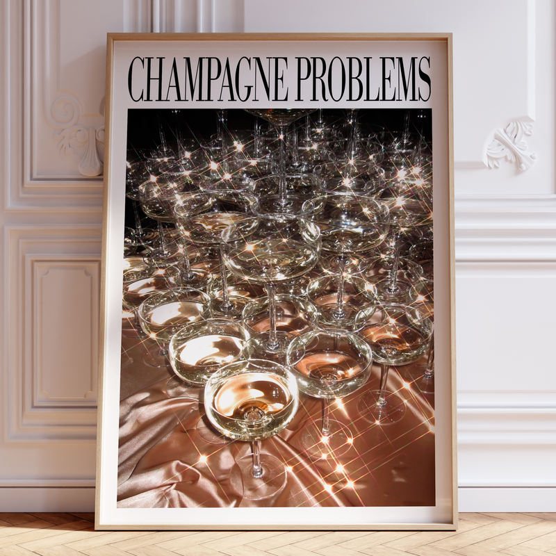 Champagne Tower champagne bar cart poster featuring tower