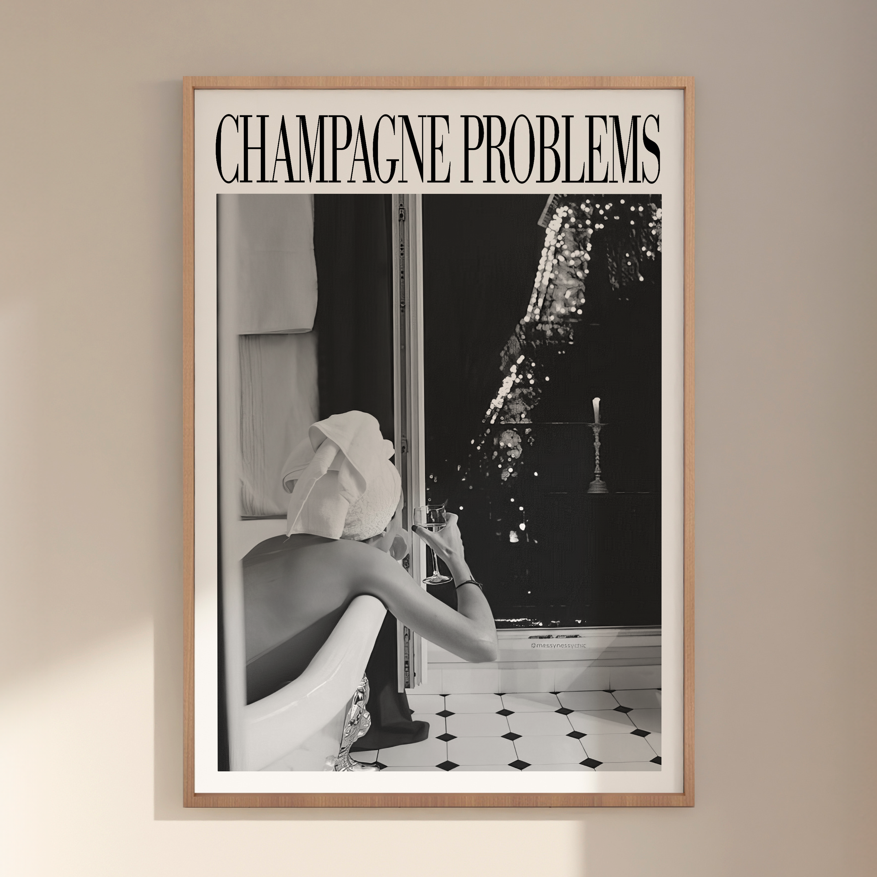 Champagne Problems in Paris (B&W) - Haus Of Moods