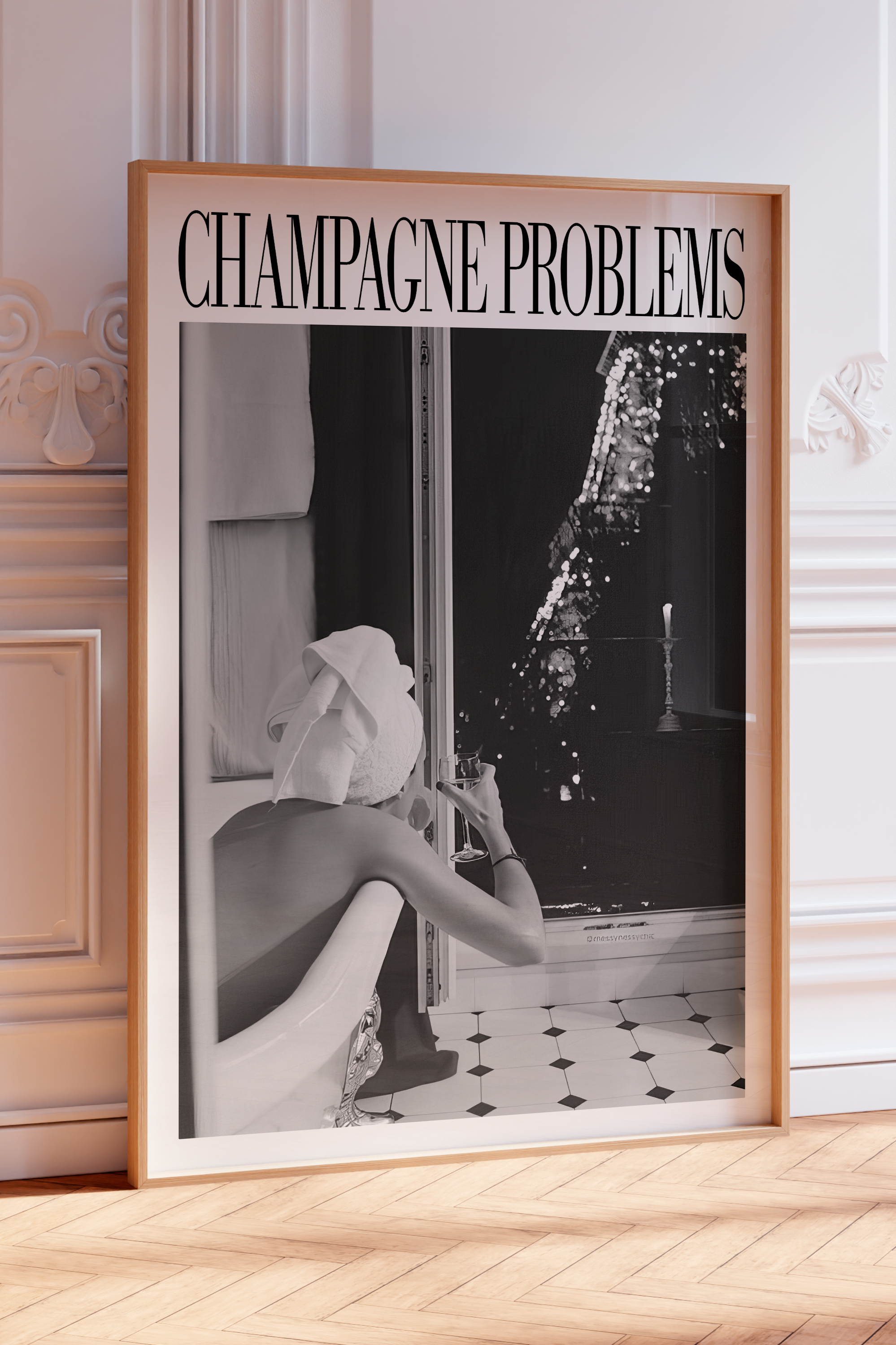 Champagne Problems in Paris (B&W) - Haus Of Moods