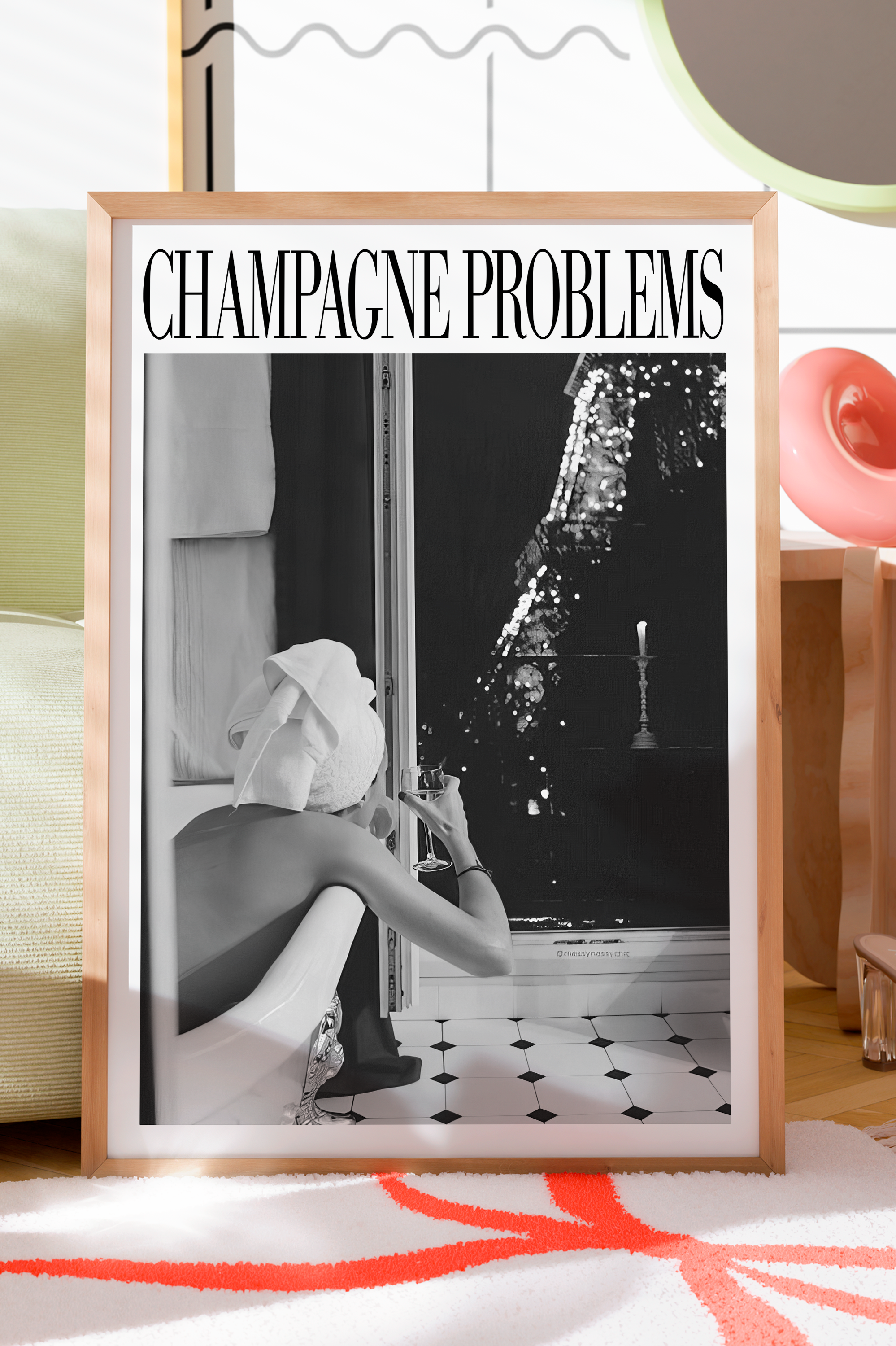 Champagne Problems in Paris (B&W) - Haus Of Moods