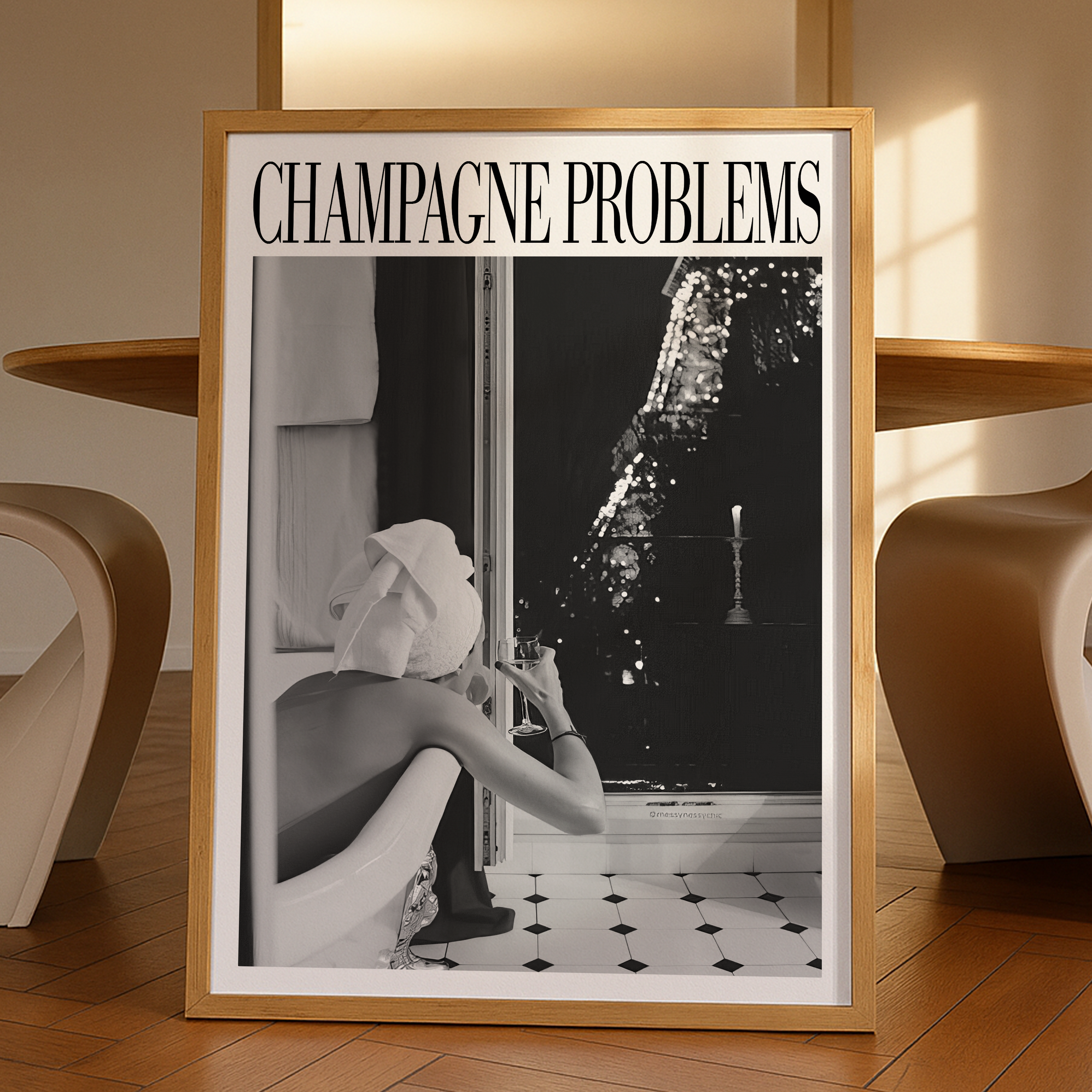 Champagne Problems in Paris (B&W) - Haus Of Moods