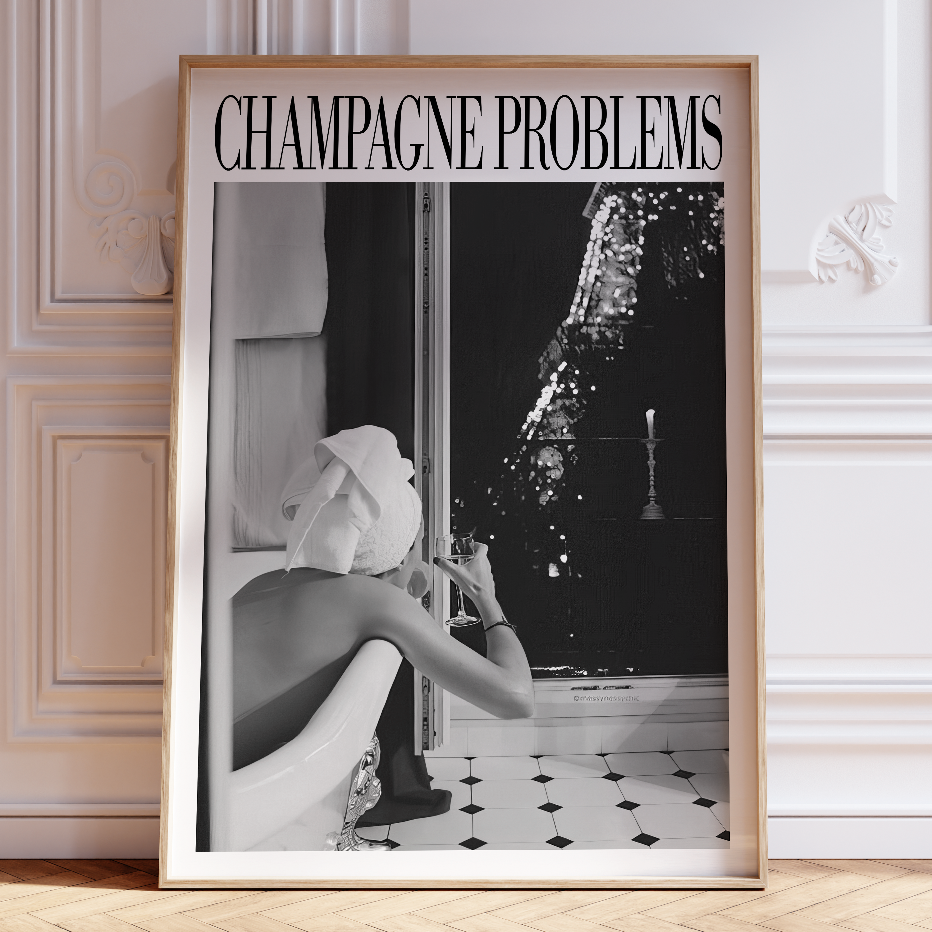 Champagne Problems in Paris (B&W) - Haus Of Moods