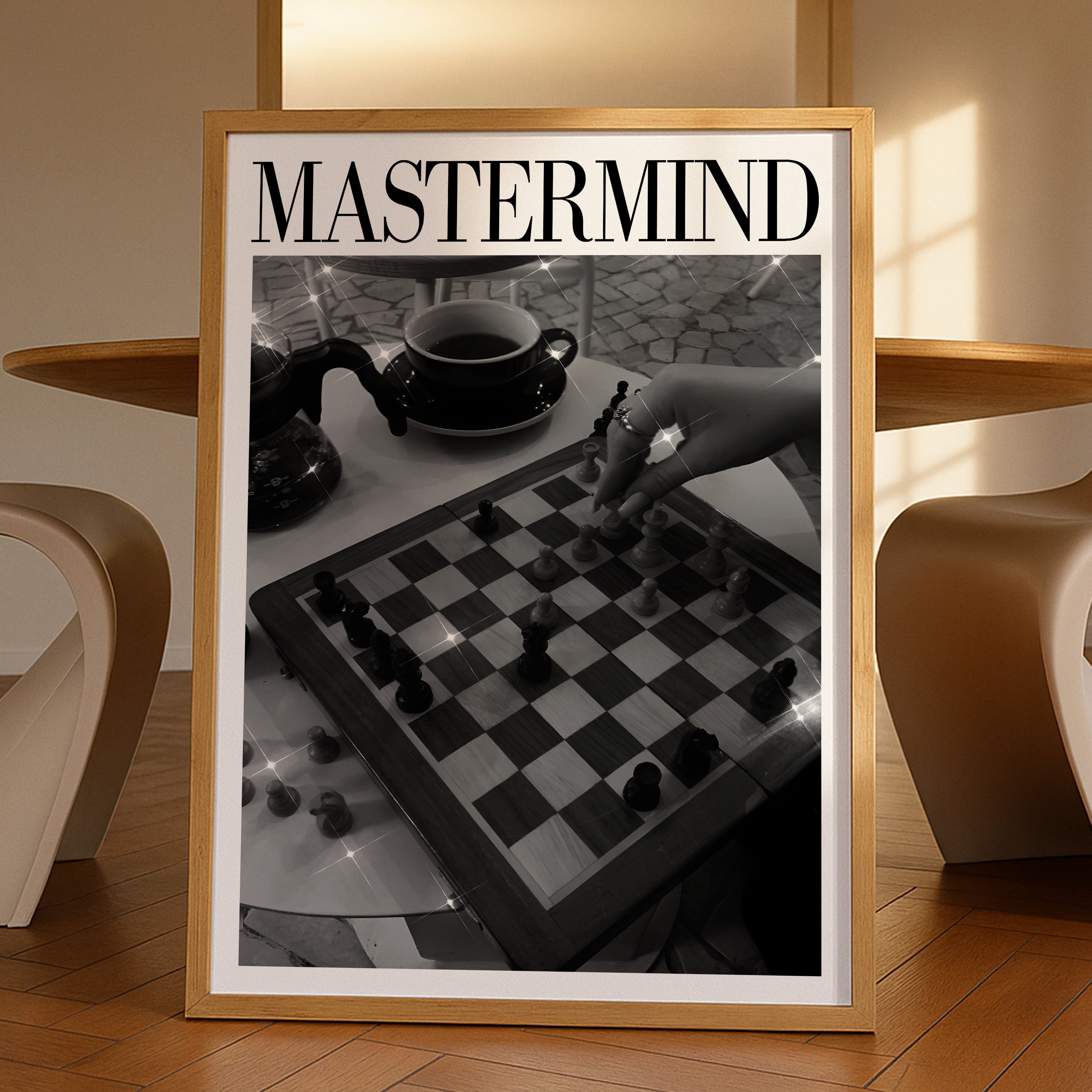 Mastermind Midnights Taylor Swift–inspired poster featuring chess board