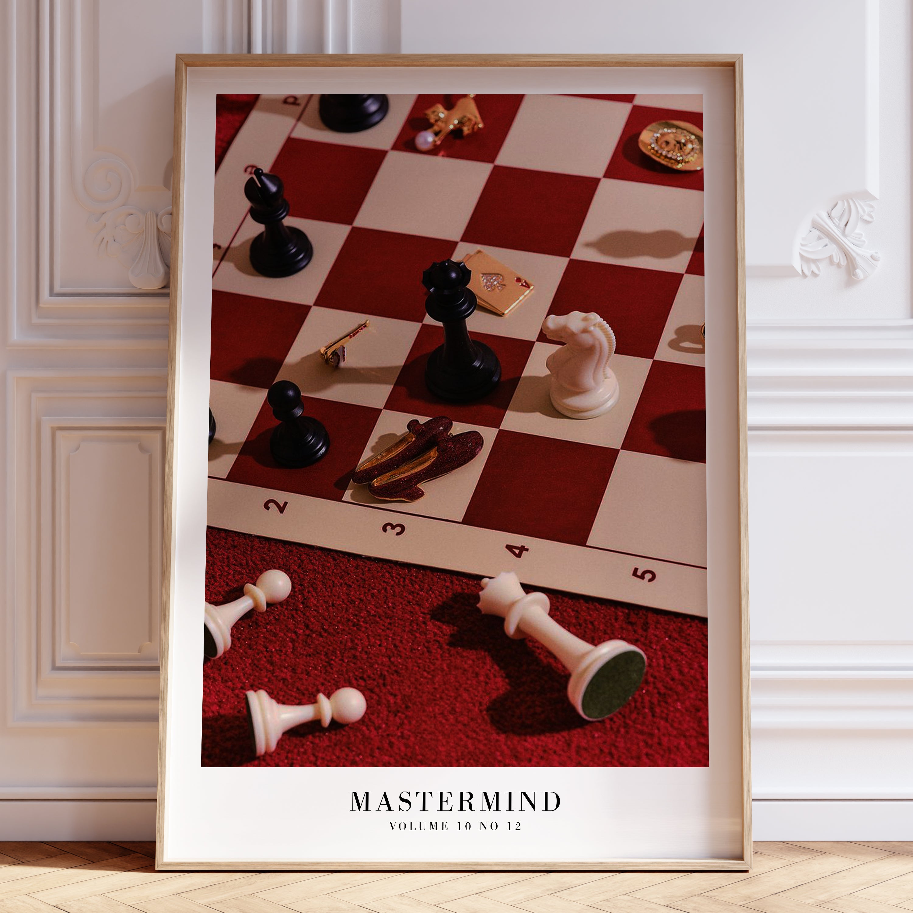 Mastermind Midnights Taylor Swift–inspired poster featuring chess board