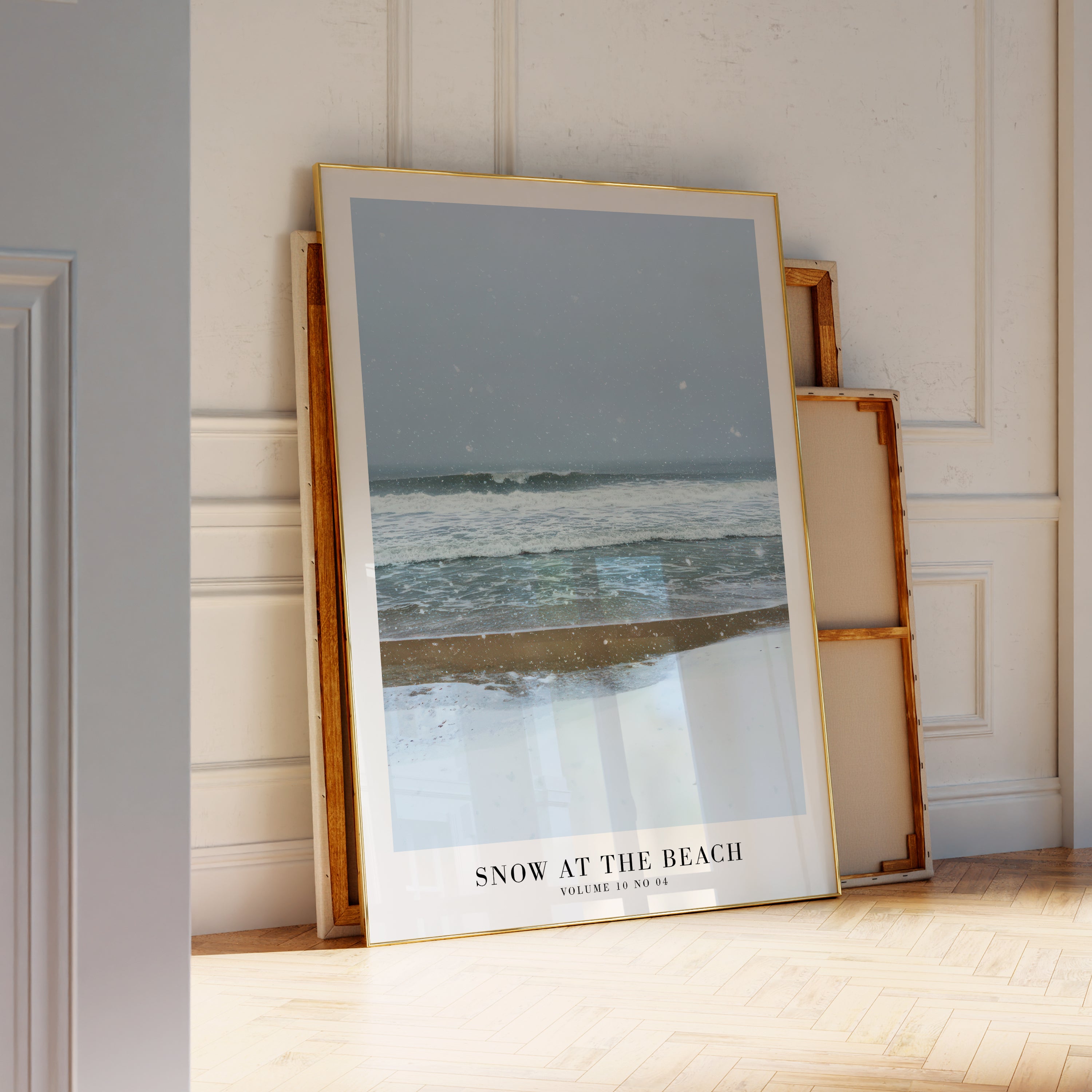 Snow On The Beach Midnights poster in soft minimalist dorm room