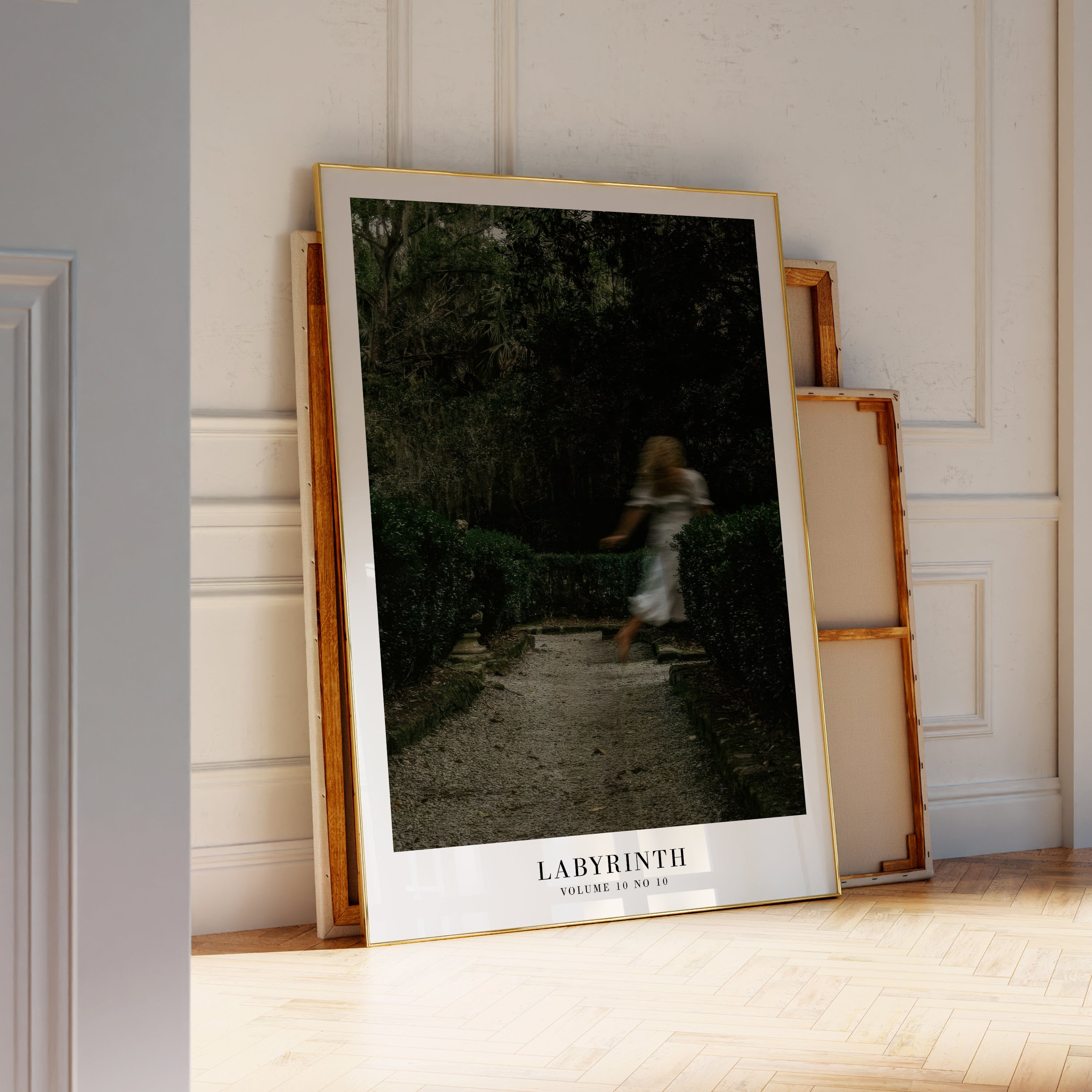 Labyrinth gothic feminine print in dark academia apartment gallery wall