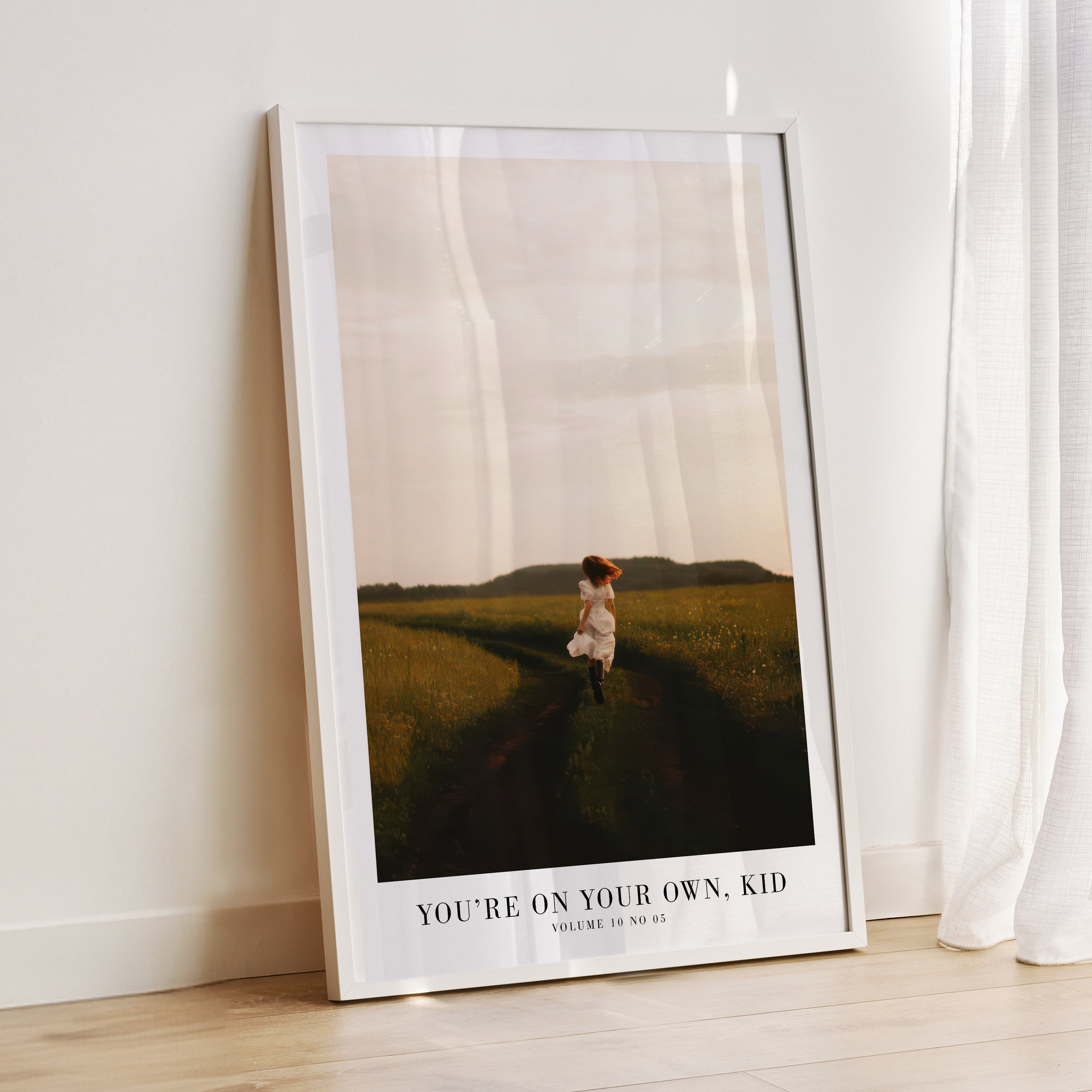 YOYOK countryside print in soft neutral apartment gallery wall