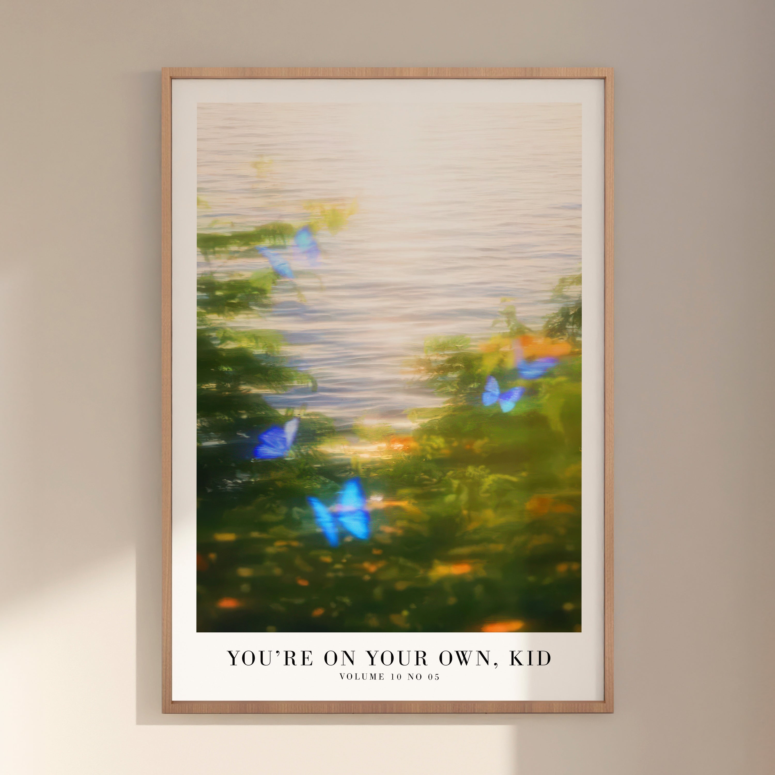 You're On Your Own Kid butterfly print in soft golden feminine room