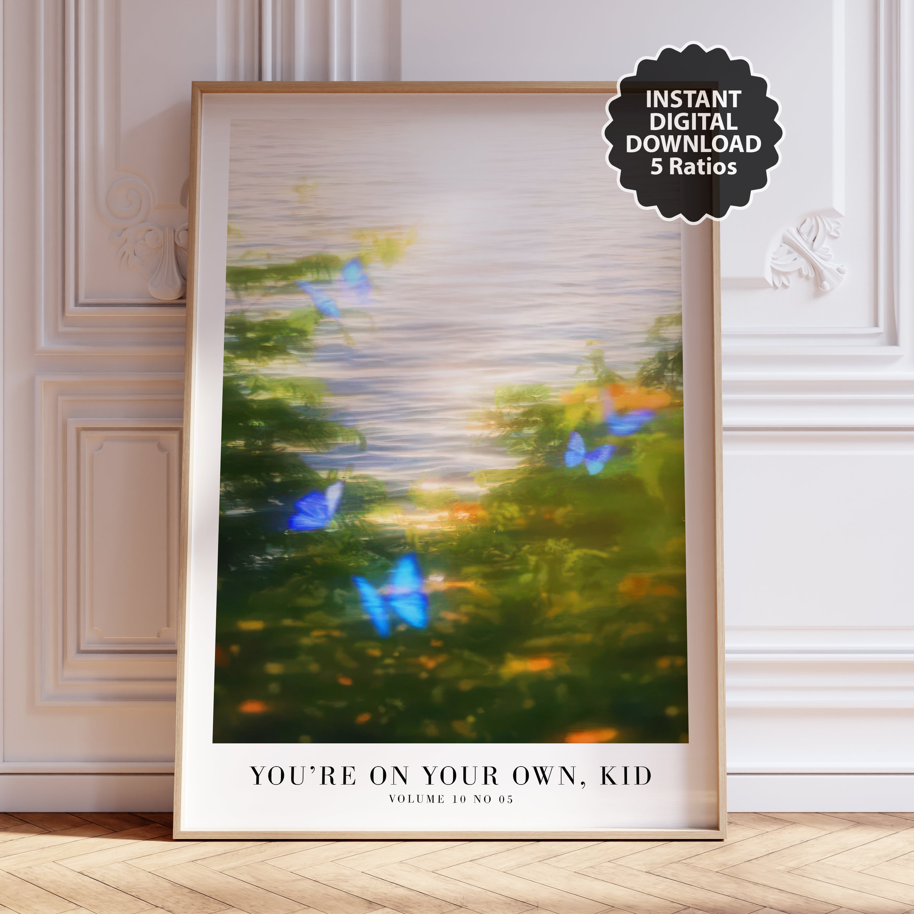 Taylor Swift butterfly Midnights wall art in dreamy feminine dorm room